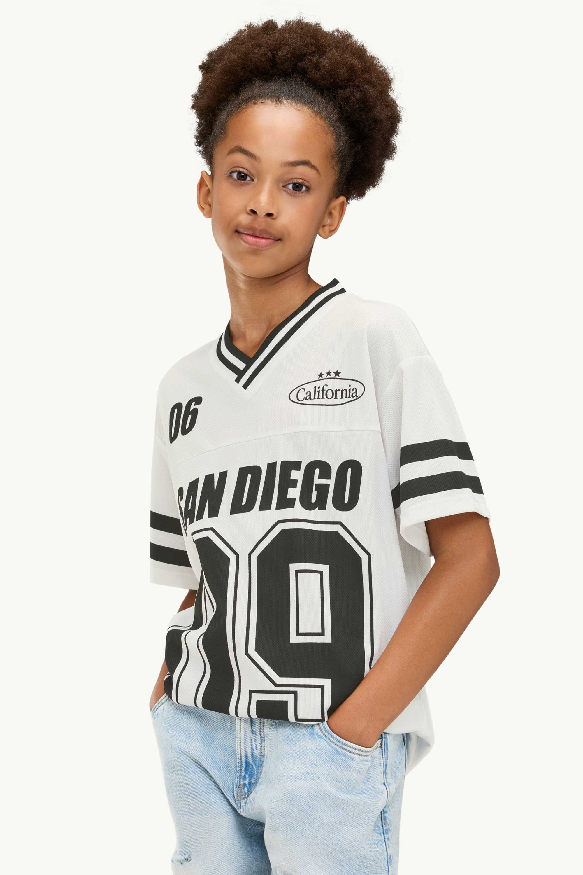 San Diego - short sleeve T-shirt - oversized white / black