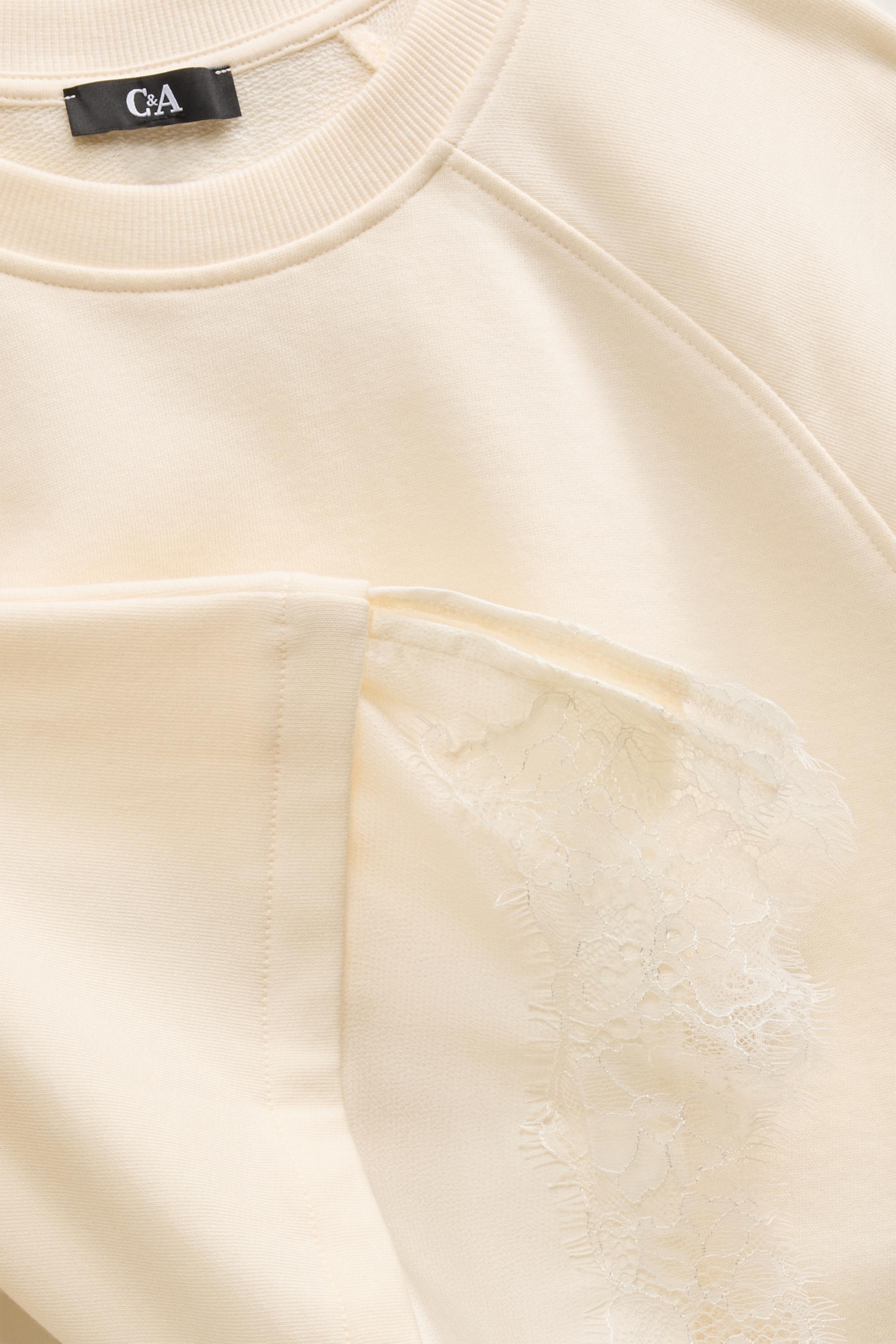 Sweatshirt - 2-in-1 look creme
