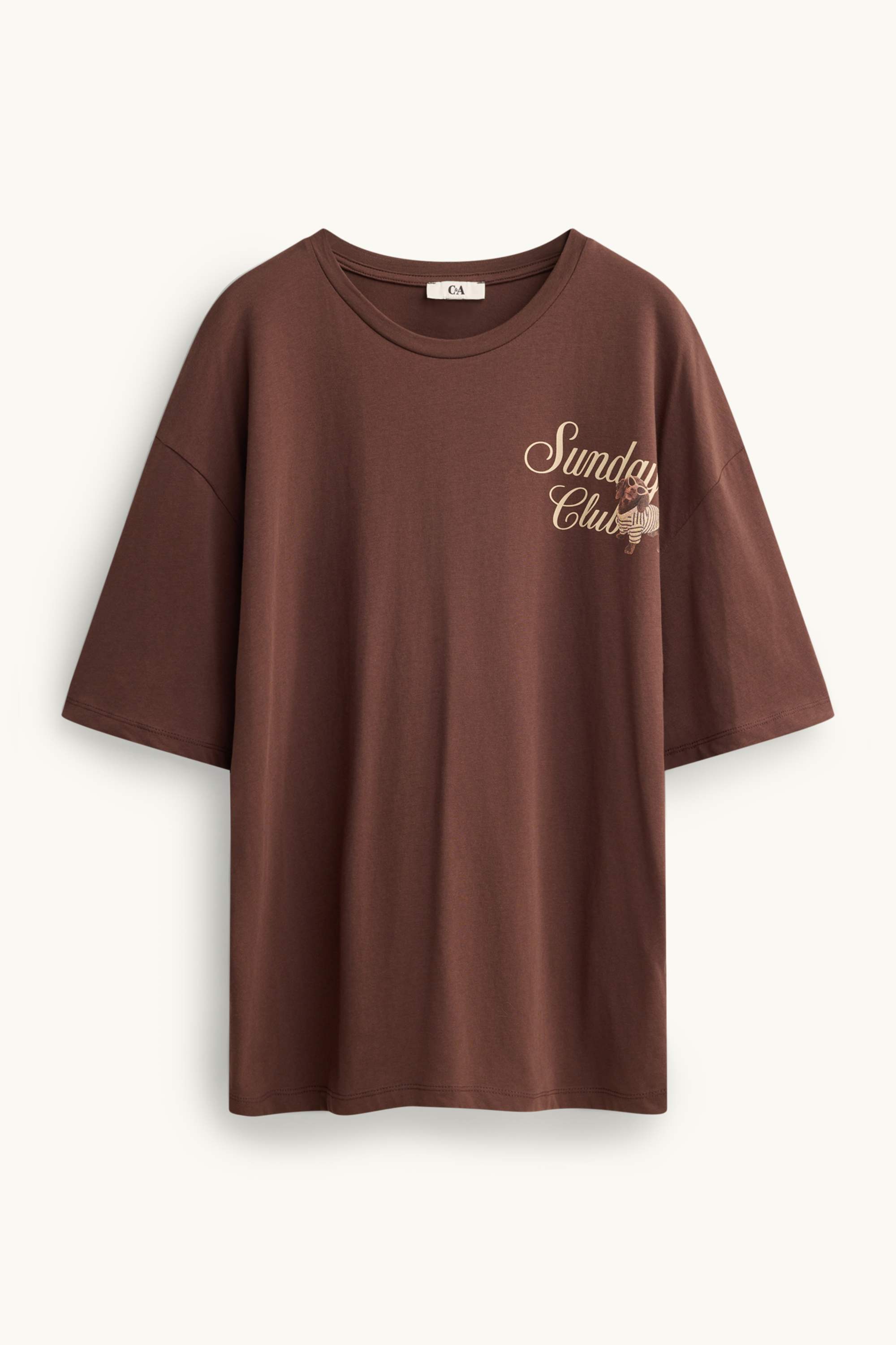 T-shirt - oversized brown