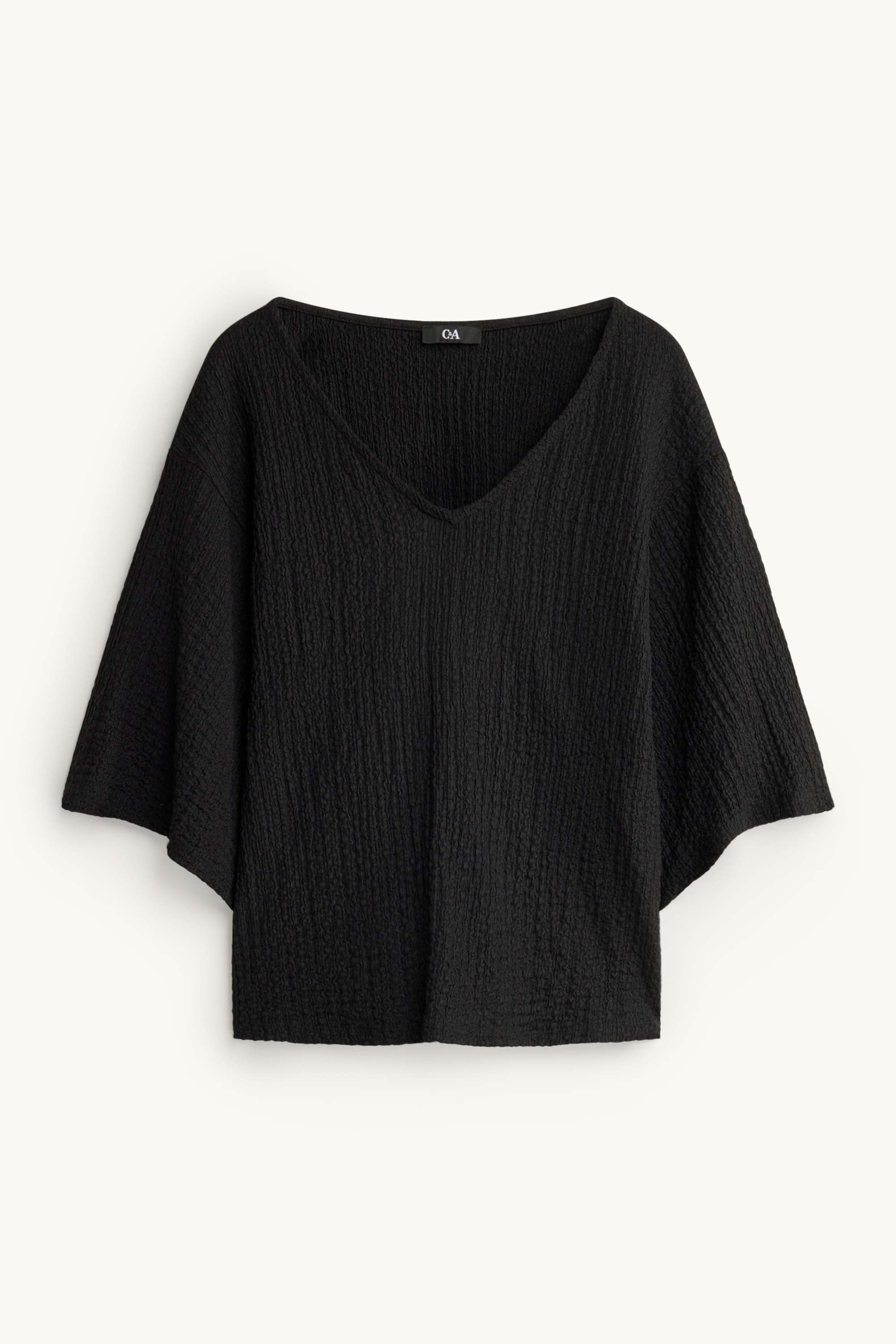 V-neck T-shirt - regular fit black