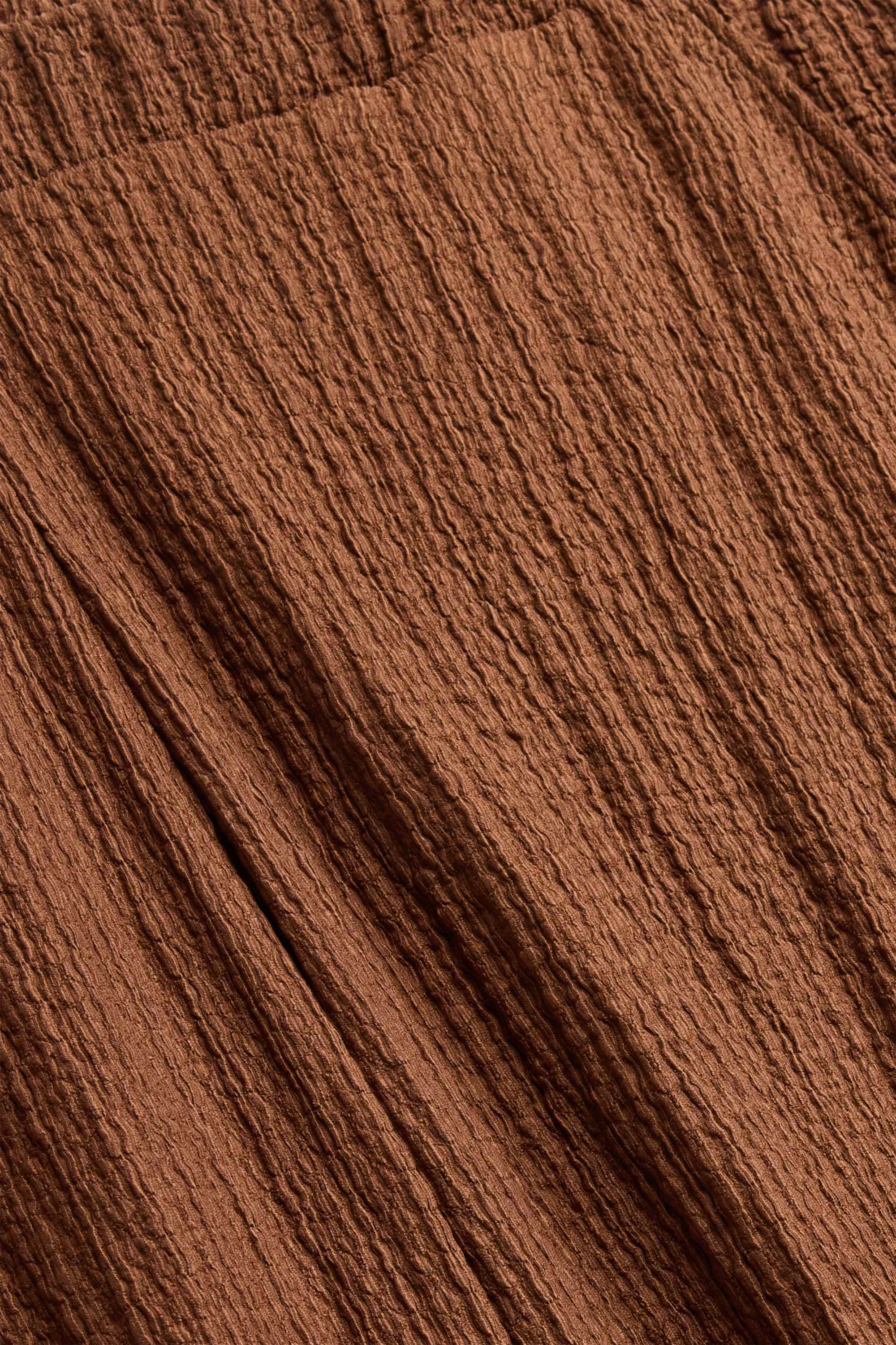 Trousers - mid-rise waist - straight fit - textured rust