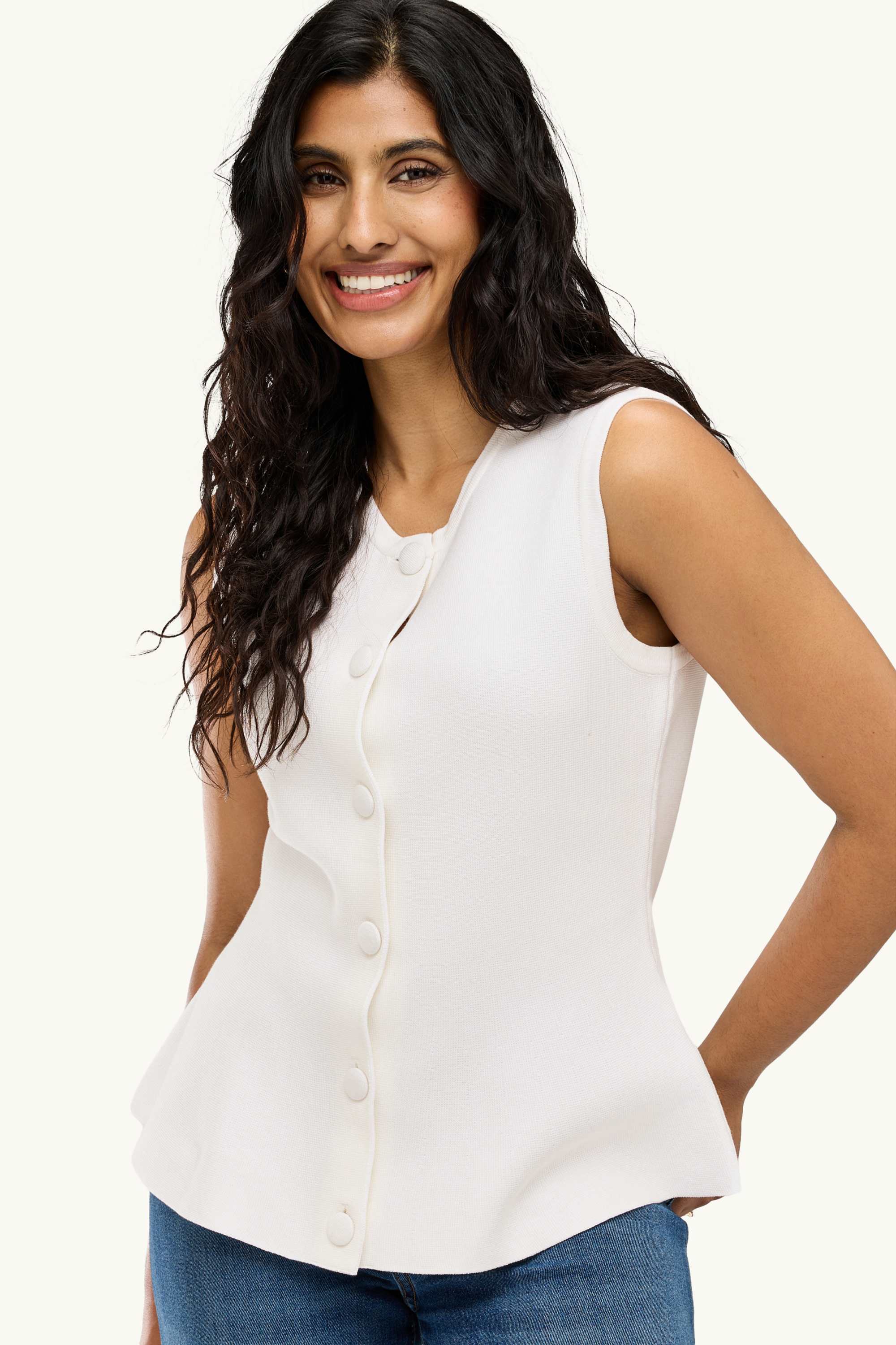 Knitted waistcoat white