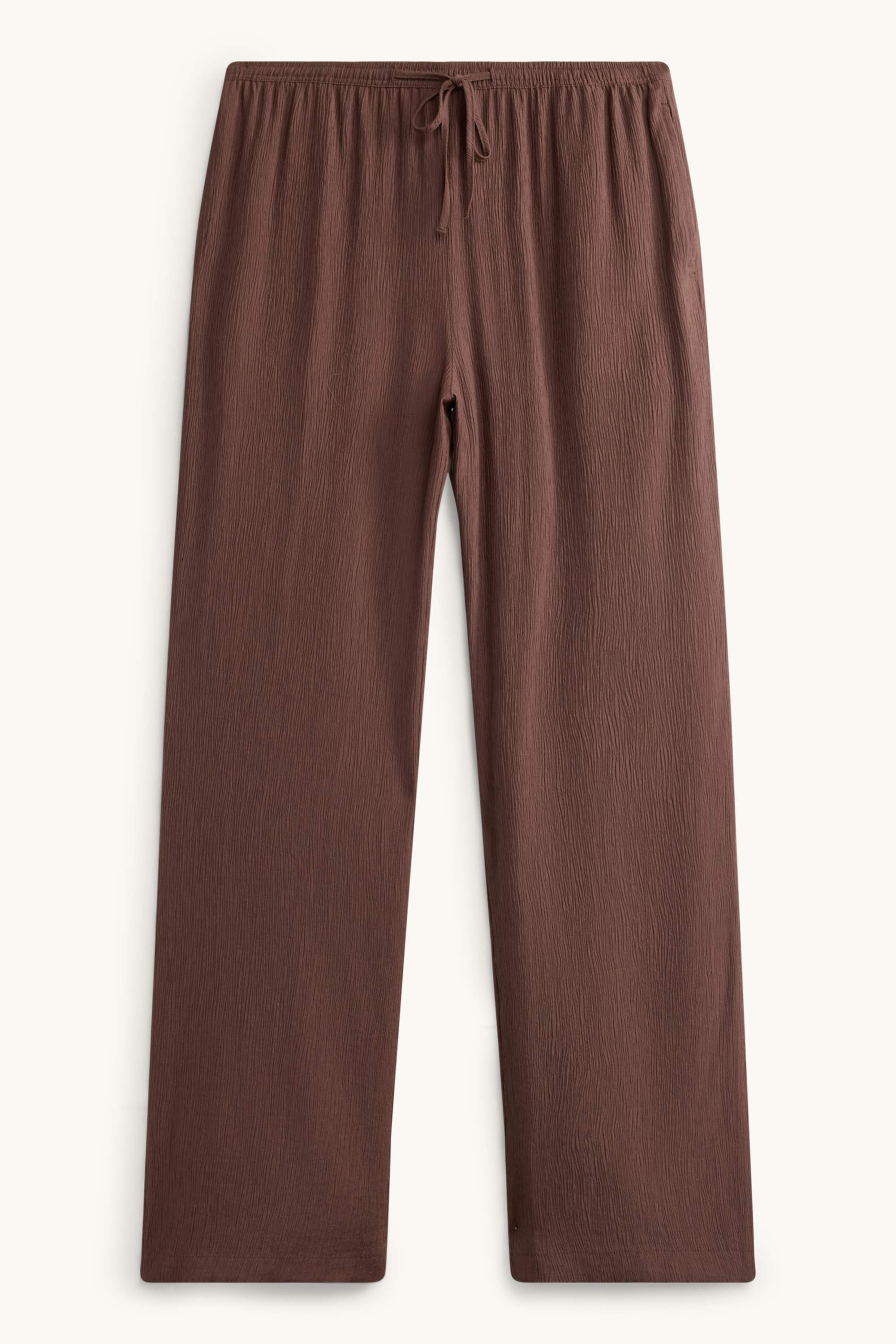 Cloth trousers - mid-rise waist - wide leg dark brown