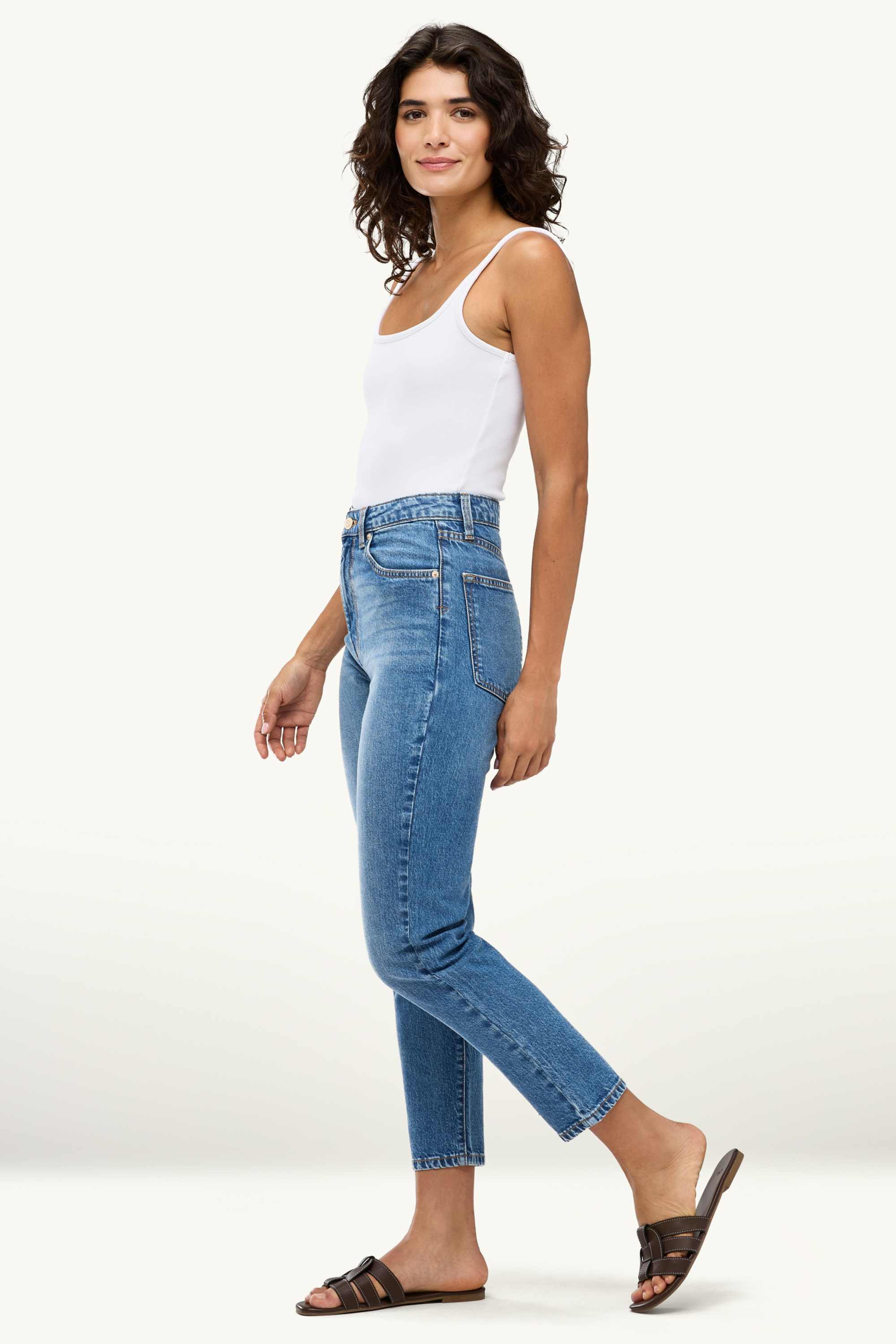 Mom jeans - high waist blue denim