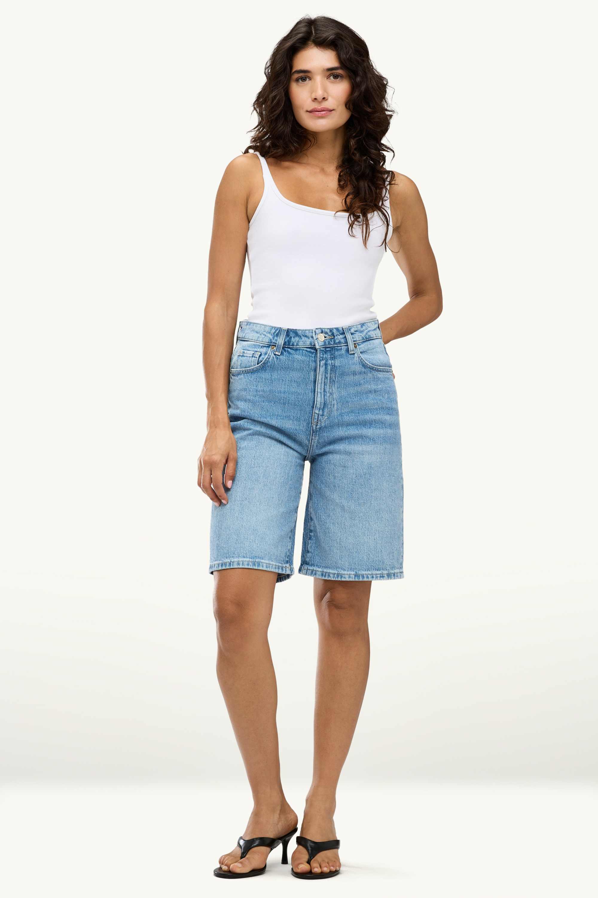 Jorts - high waist blue denim (1)