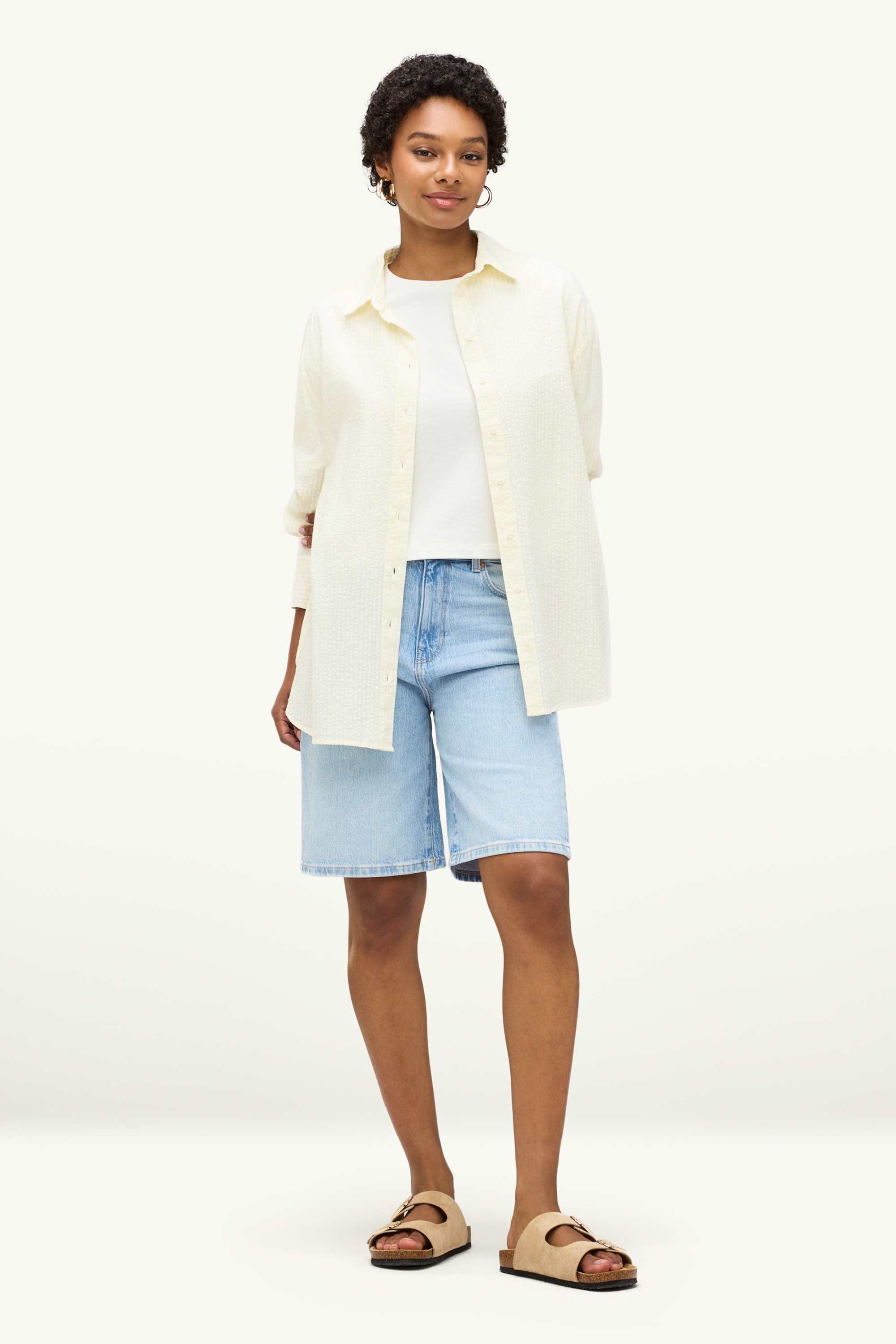Jorts - high waist denim-light blue