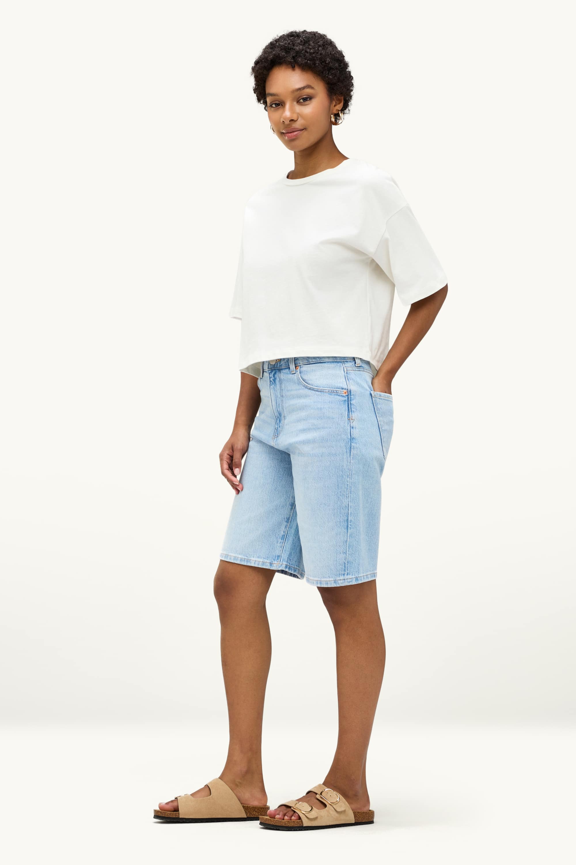 Jorts - high waist denim-light blue