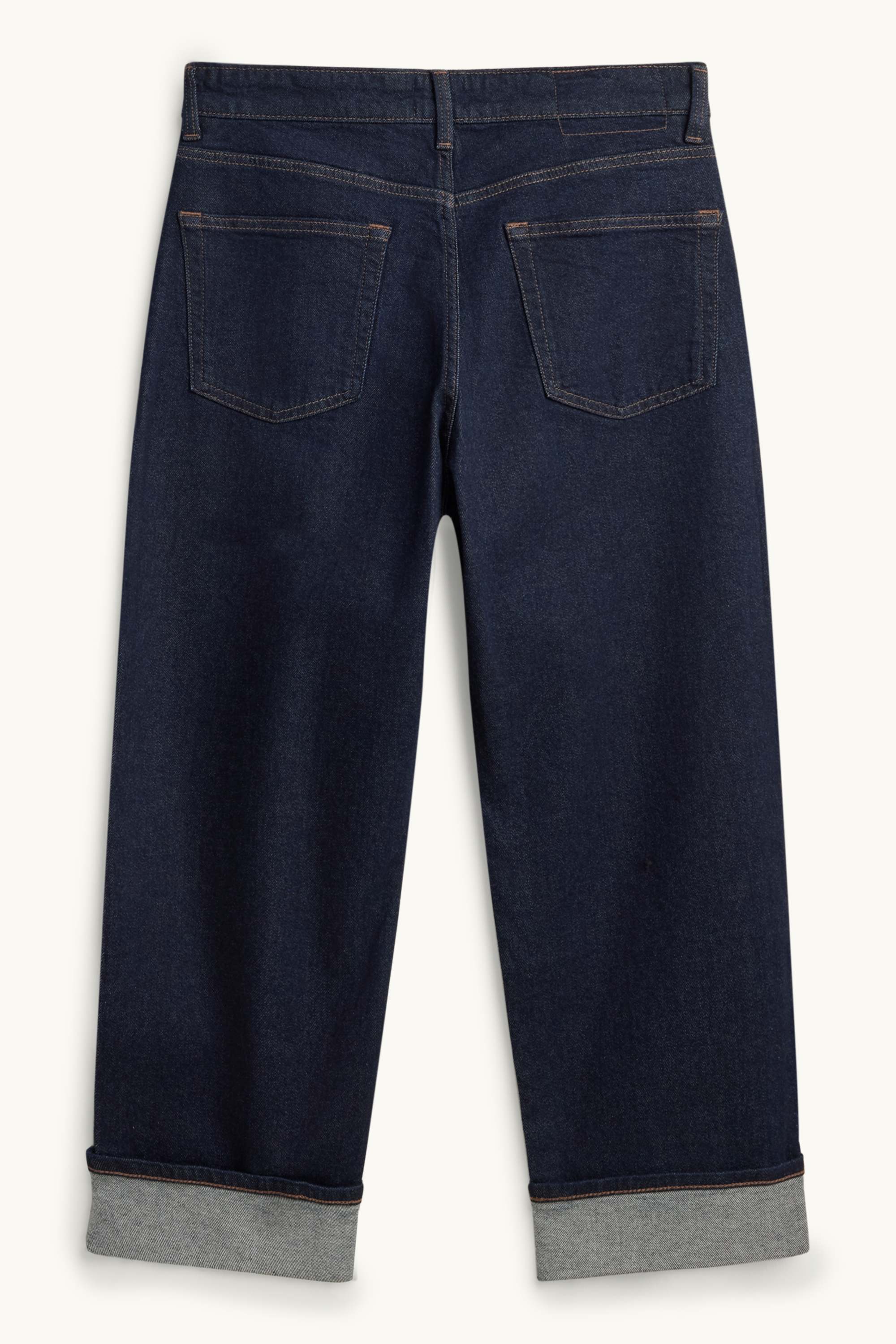 Boyfriend jeans - mid-rise waist denim-dark blue