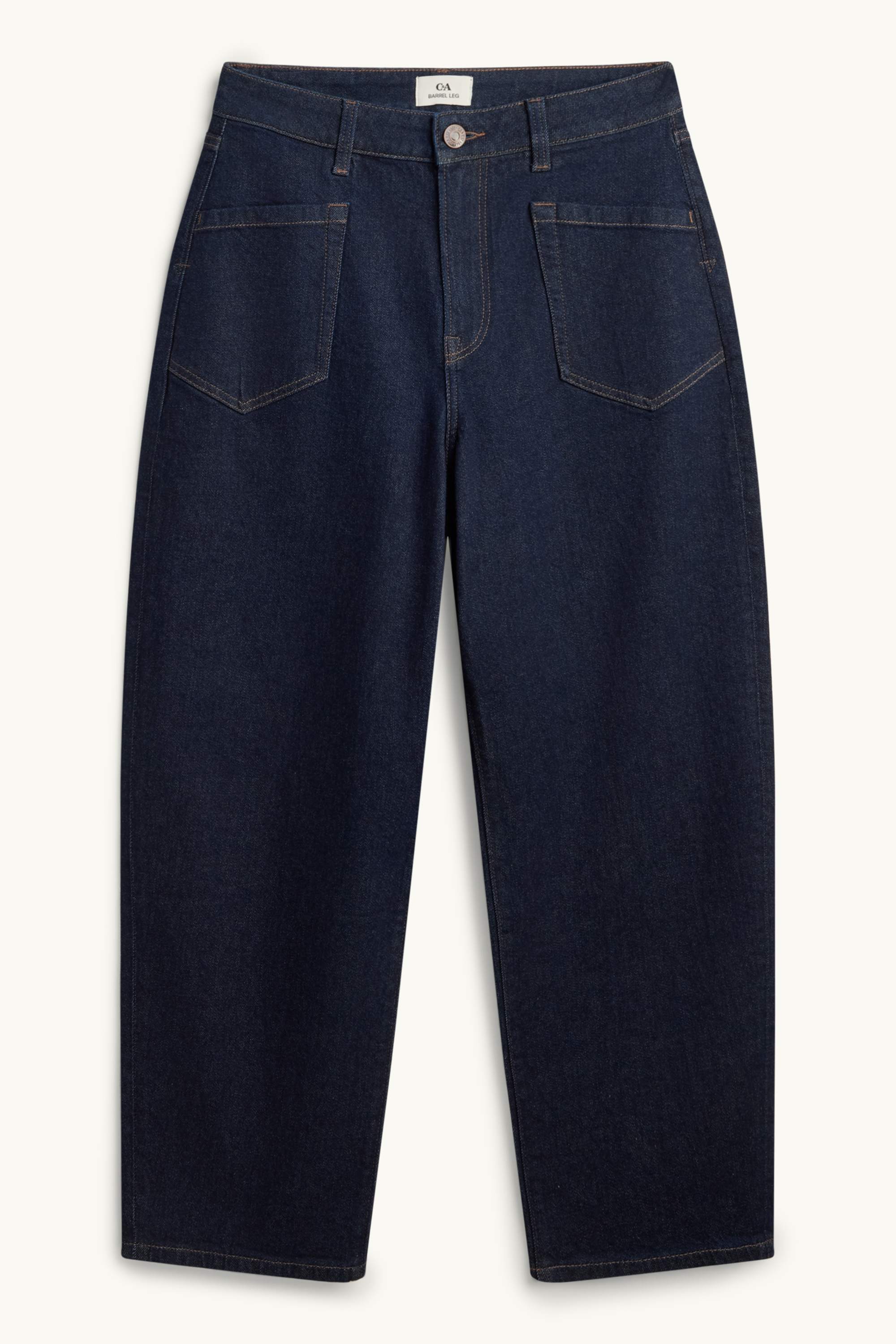 Barrel jeans - high waist denim-dark blue