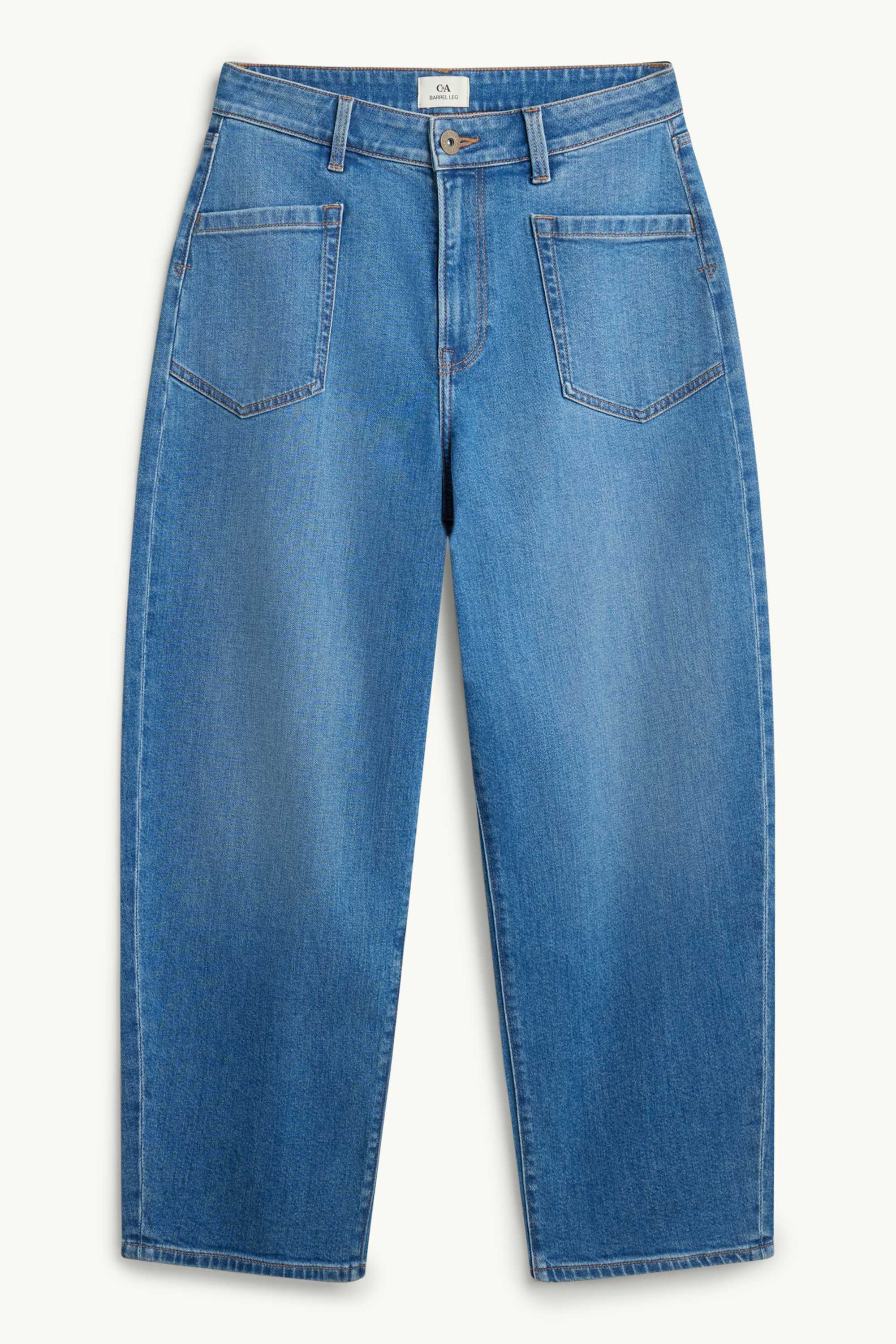 Barrel jeans - high waist blue denim