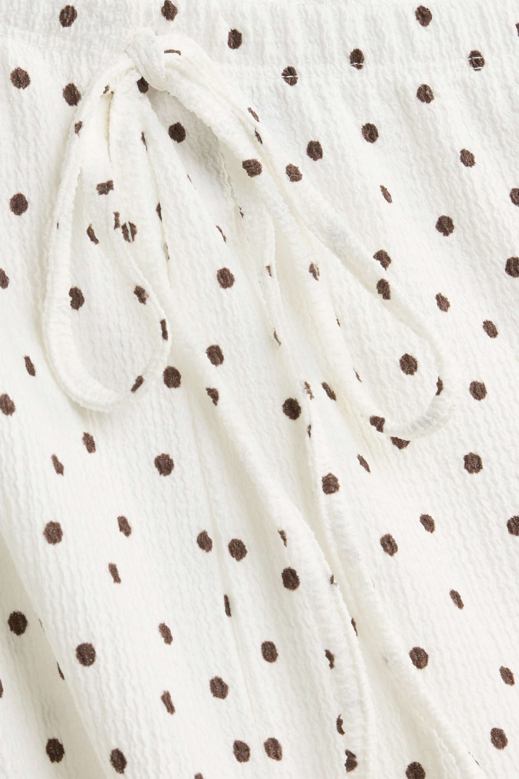 Trousers - mid-rise waist - palazzo - polka dot brown / cremewhite