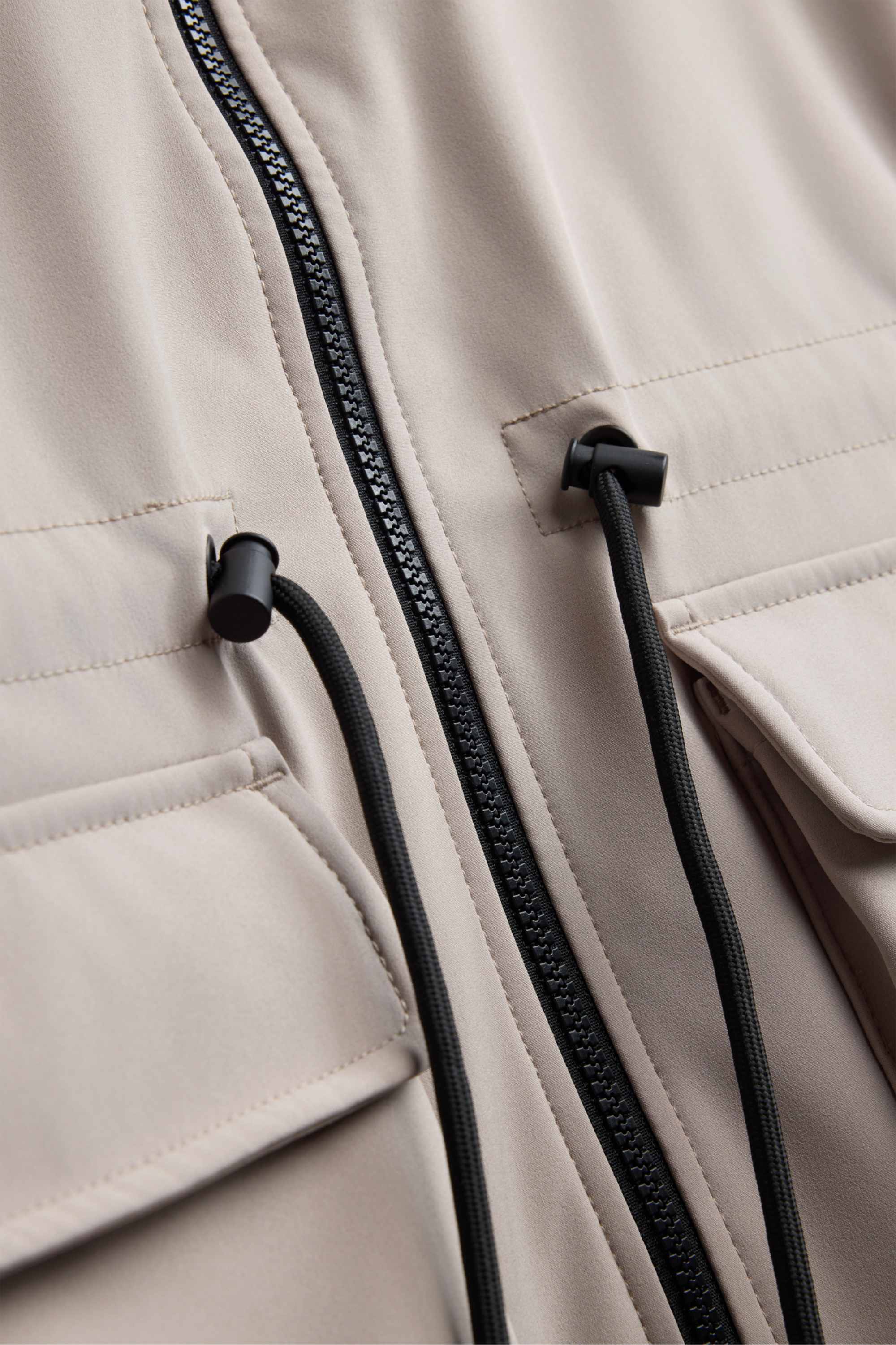 Softshell jacket with hood - water-repellent - 4 Way Stretch beige