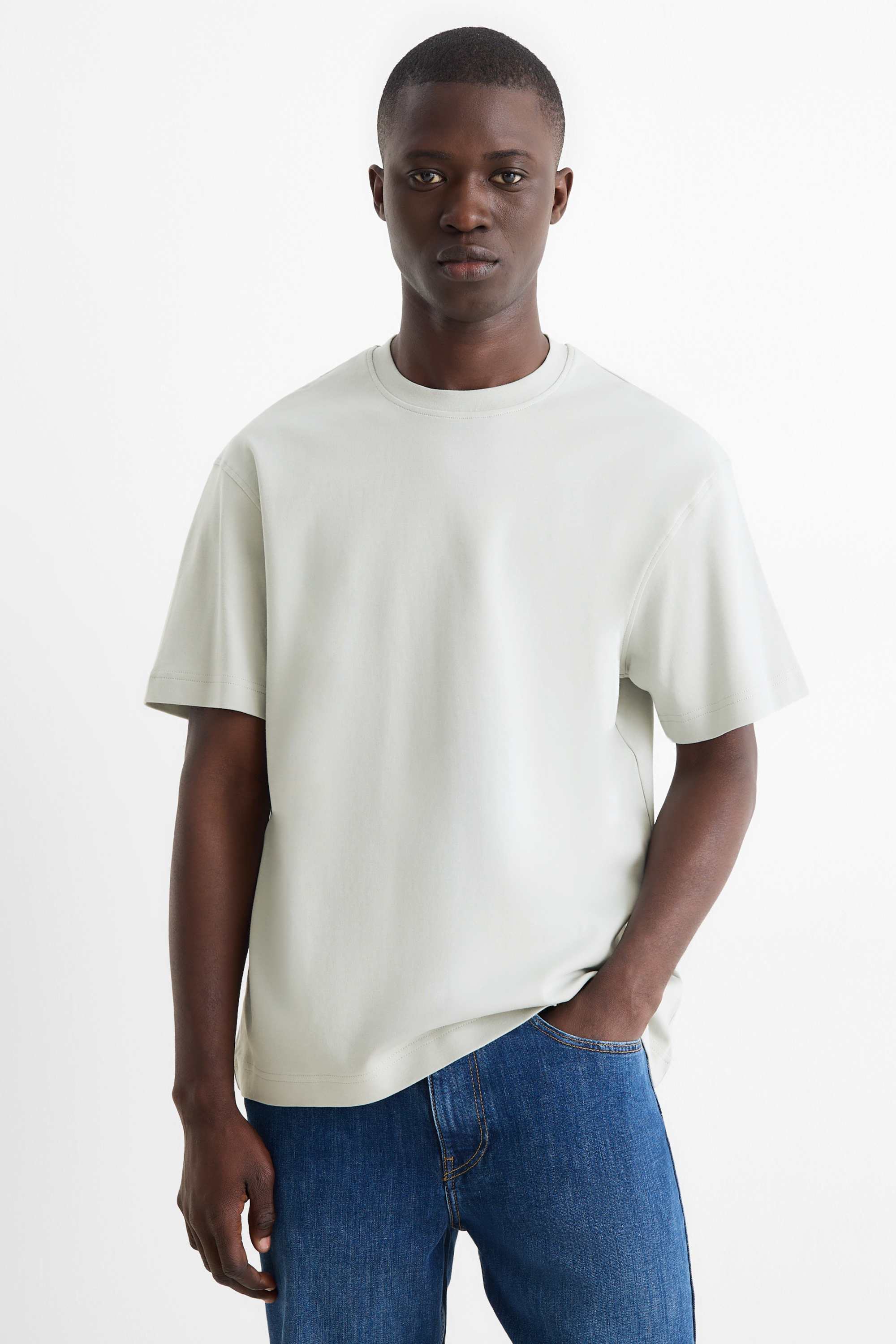 T-shirt - relaxed fit light gray (12)