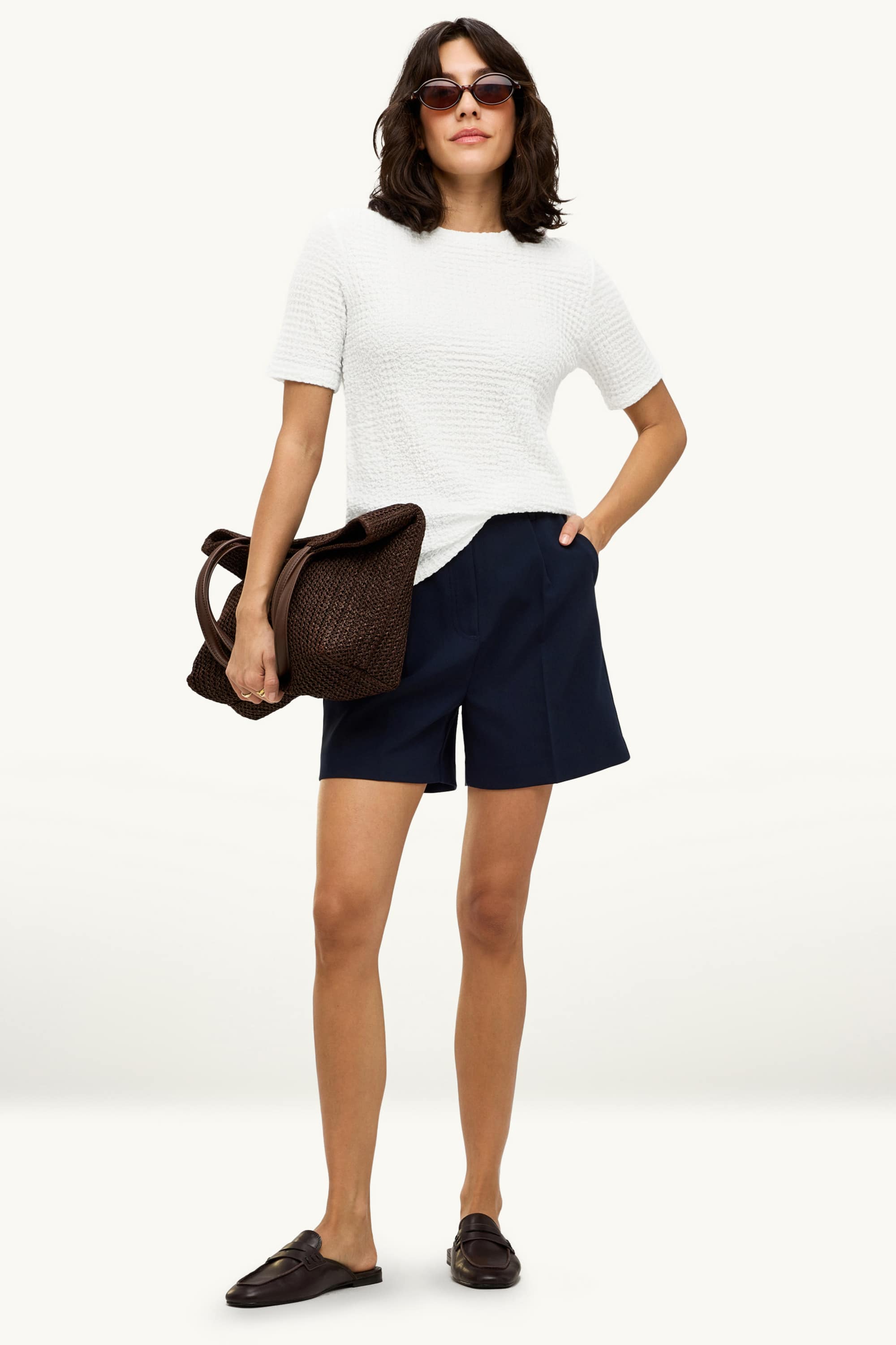 T-shirt - regular fit - textured white