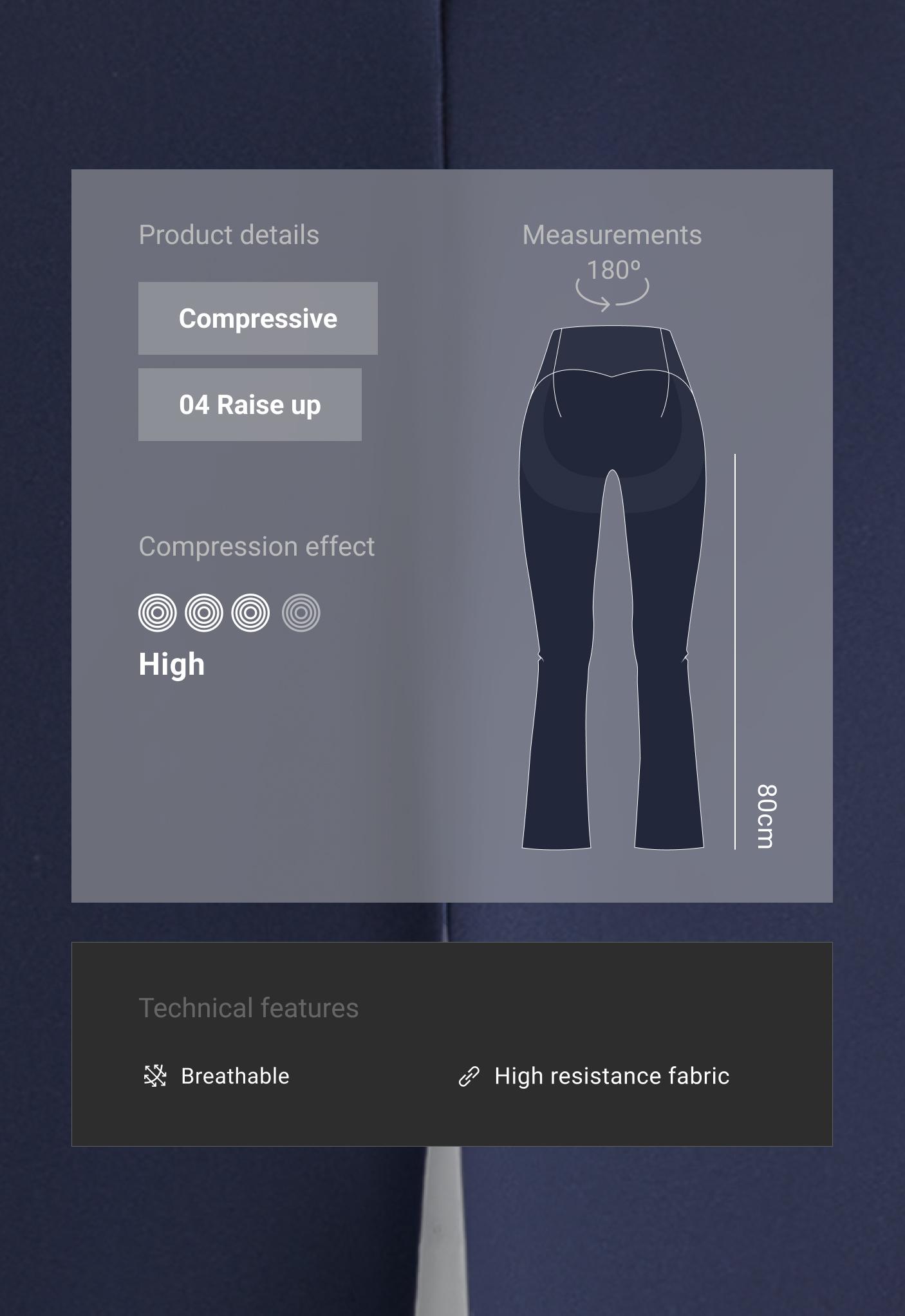 High-rise Compressive Raise Up flare trousers - NAVY BLUE