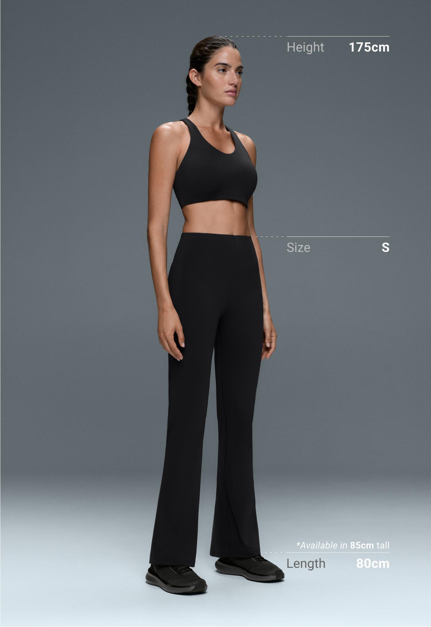 High-rise Compressive Raise Up flare trousers - BLACK
