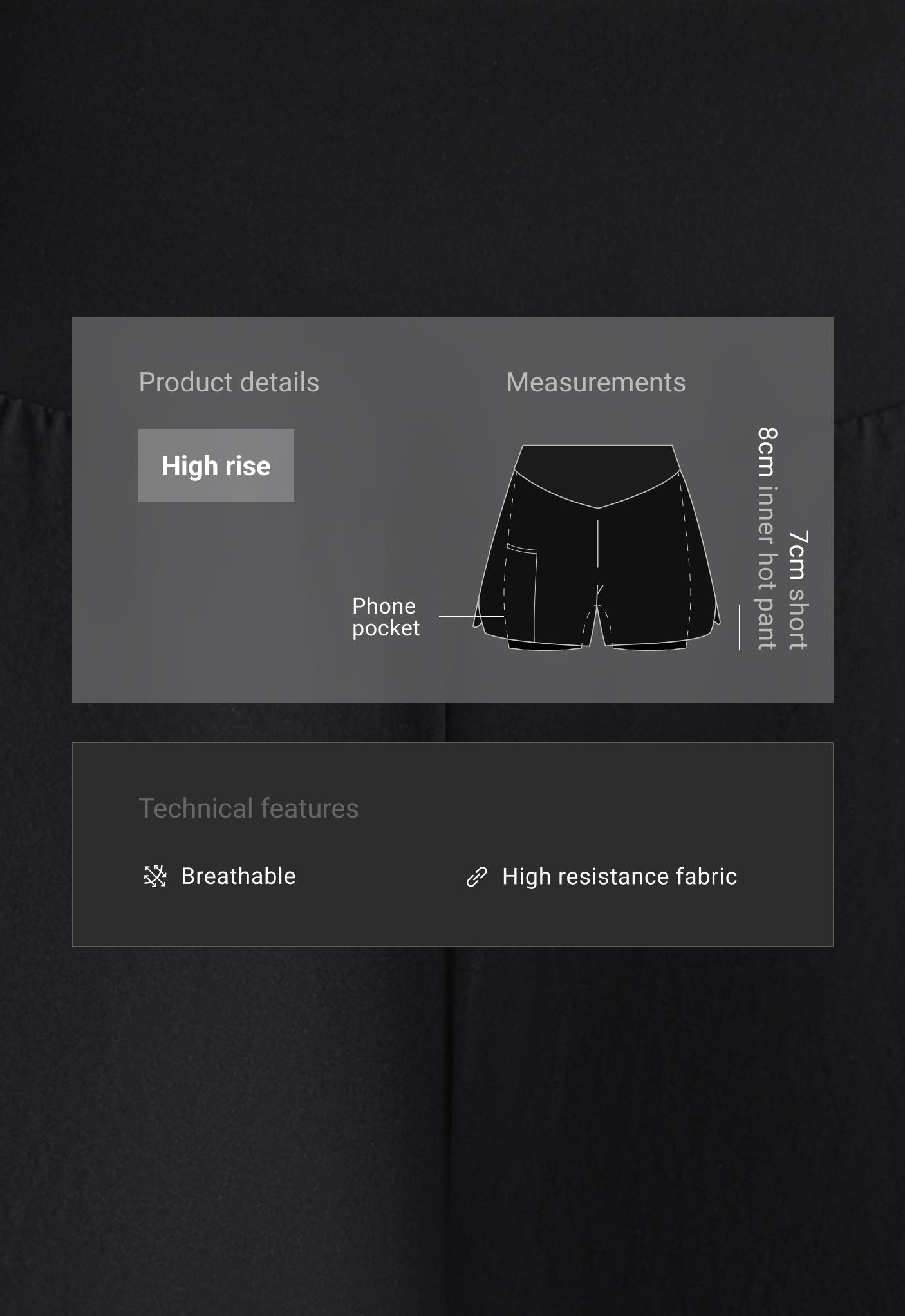 2-in-1 Compressive pocket shorts - BLACK