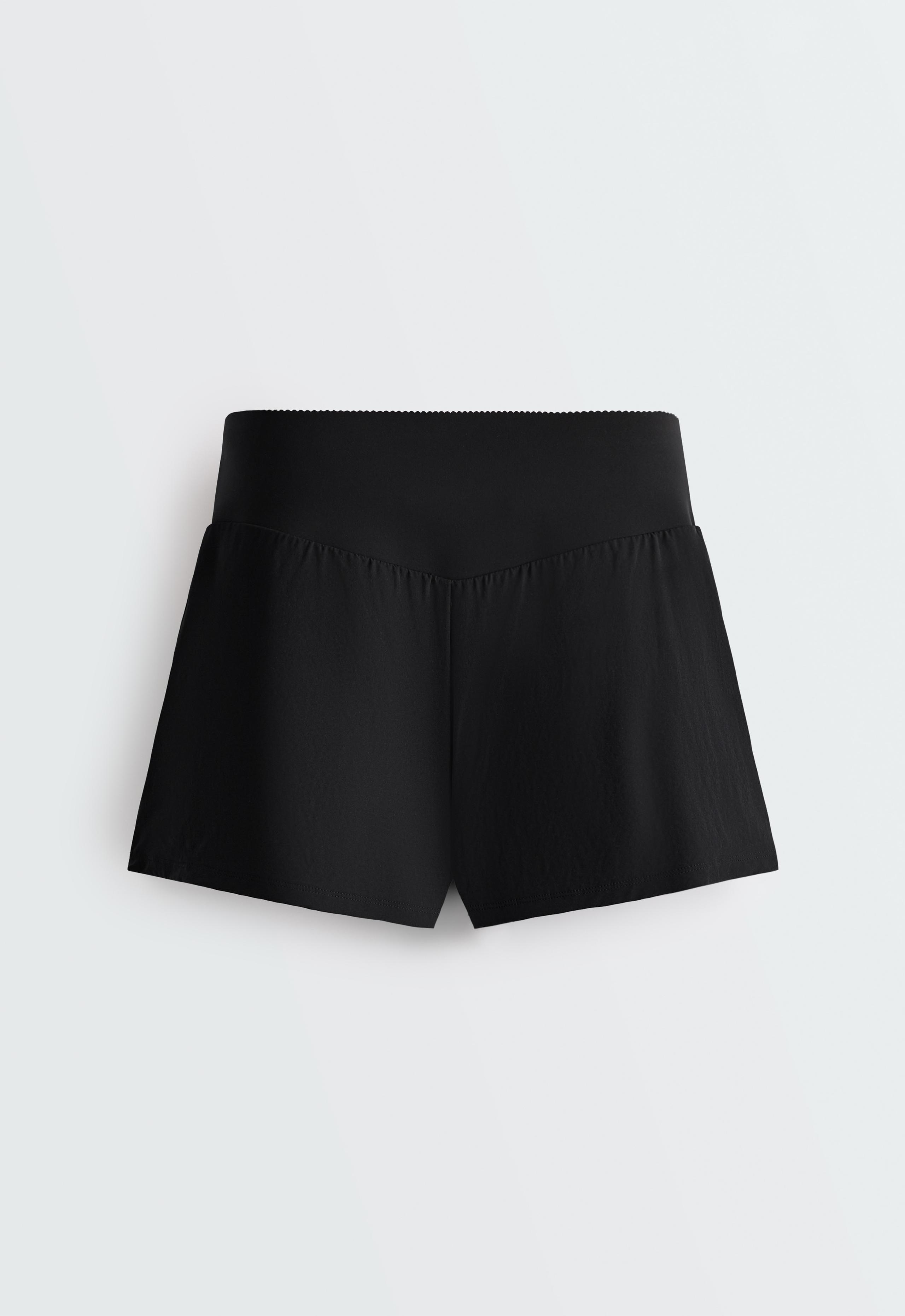 2-in-1 Compressive pocket shorts - BLACK