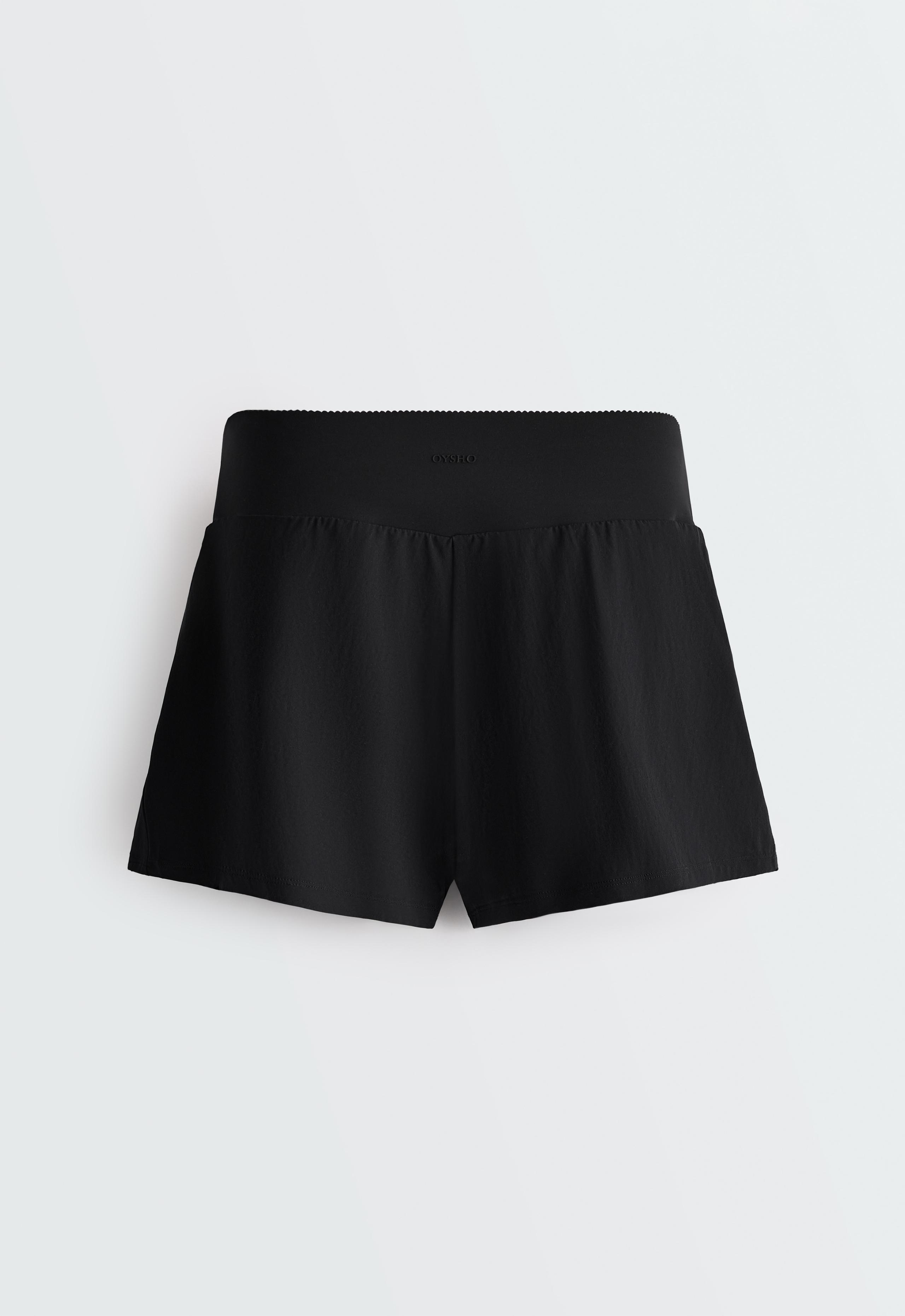 2-in-1 Compressive pocket shorts - BLACK