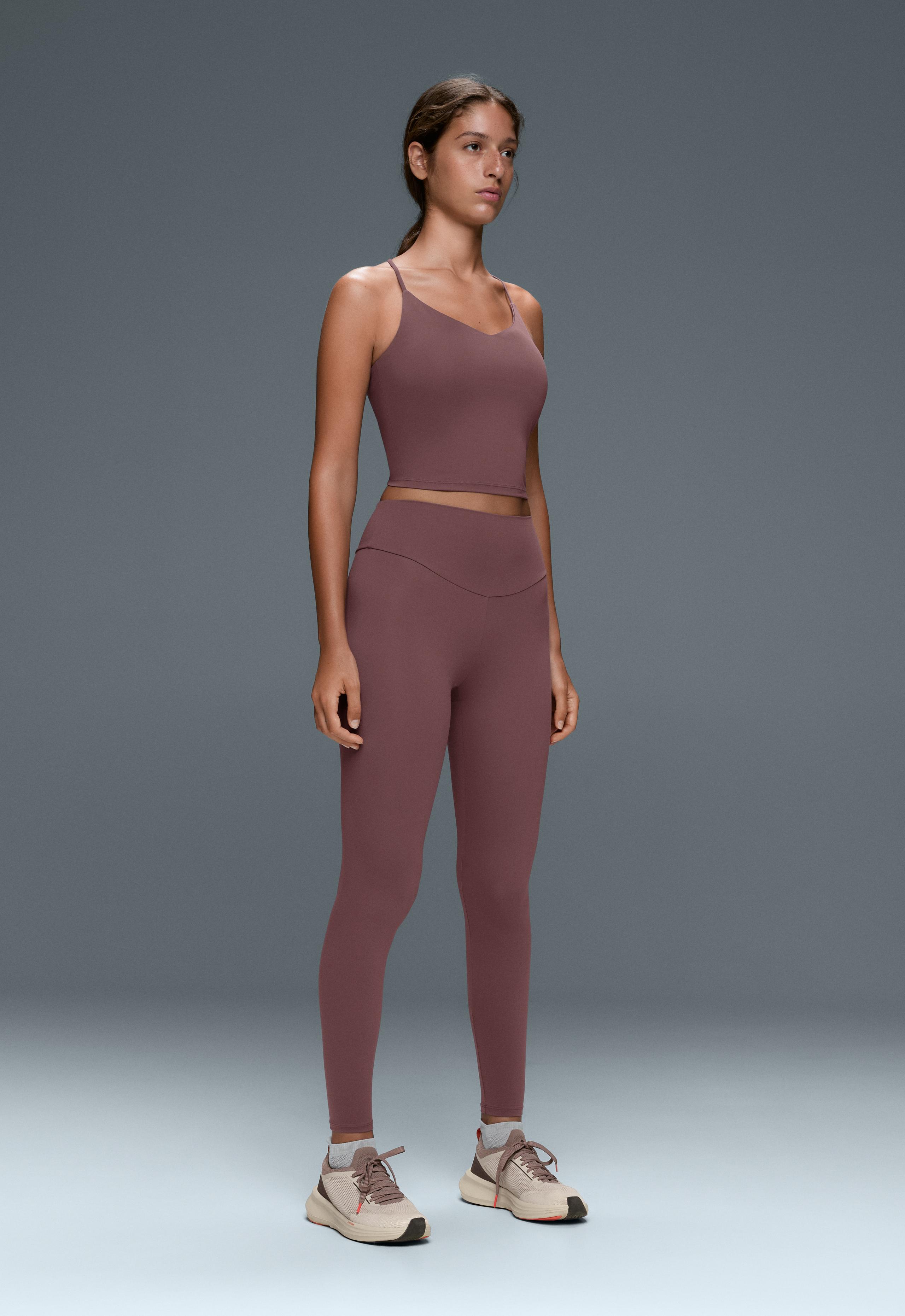Comfortlux high-waisted ankle-length leggings - MAUVE