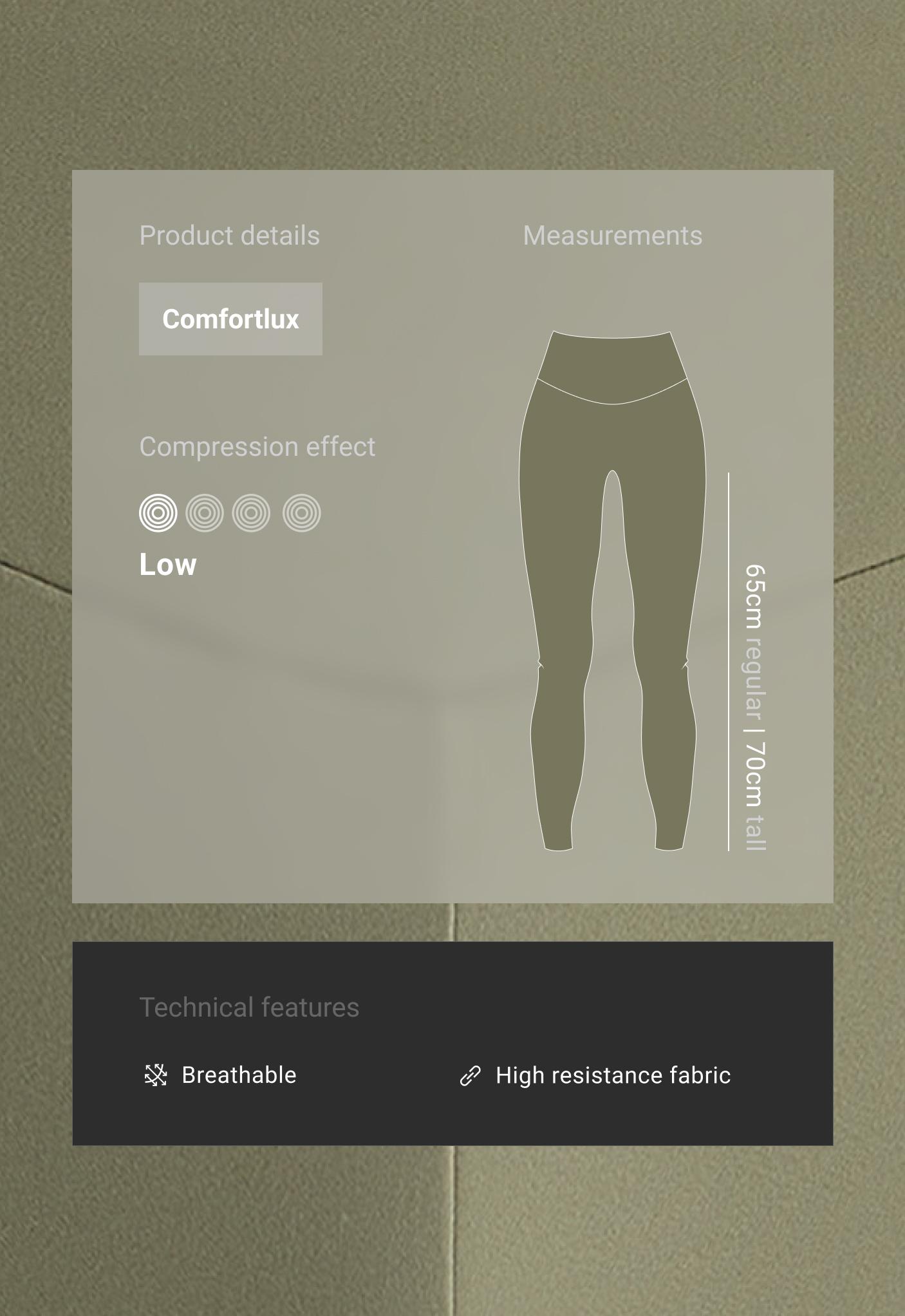 Comfortlux high-waisted ankle-length leggings - DARK KHAKI