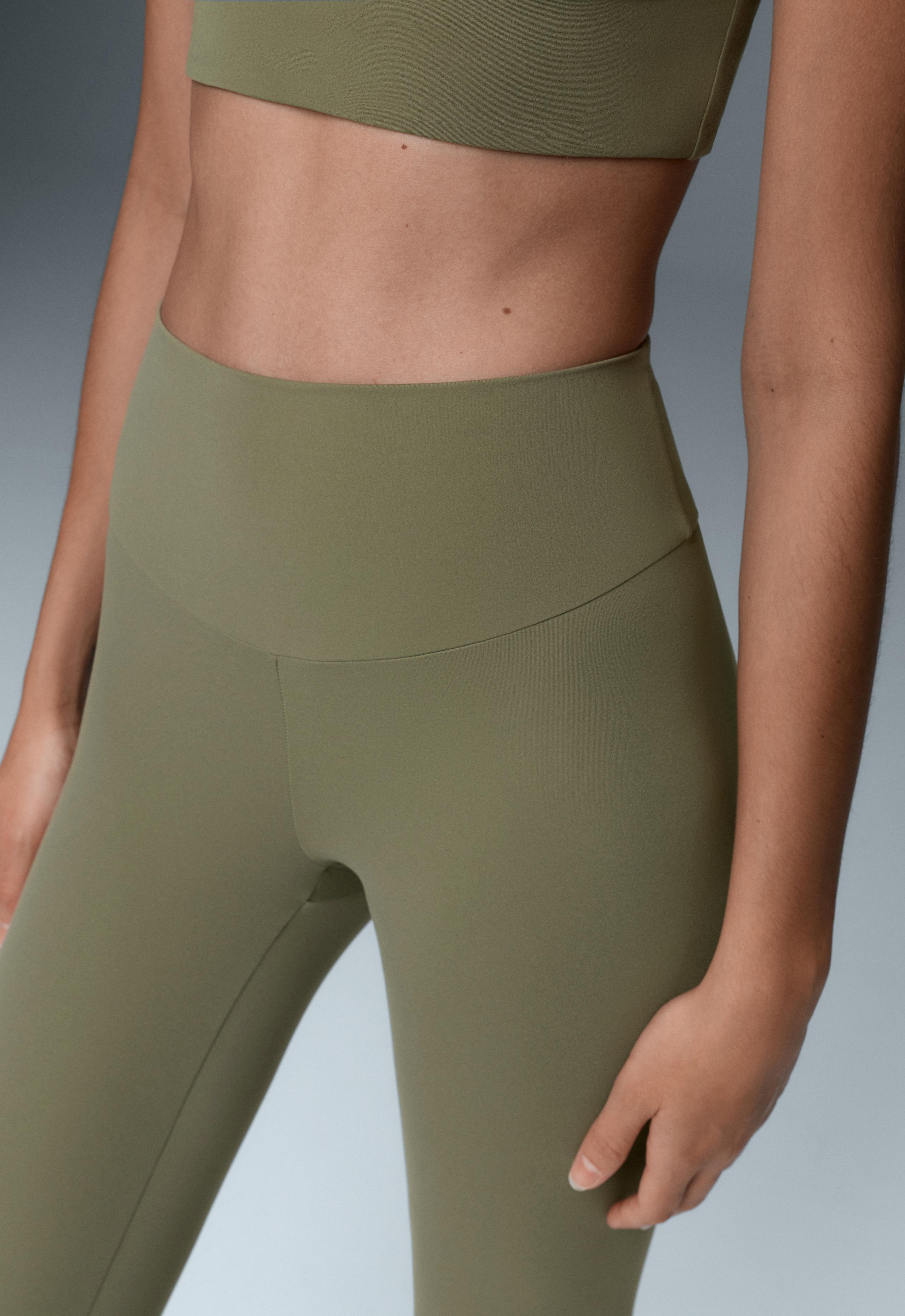 Comfortlux high-waisted ankle-length leggings - DARK KHAKI