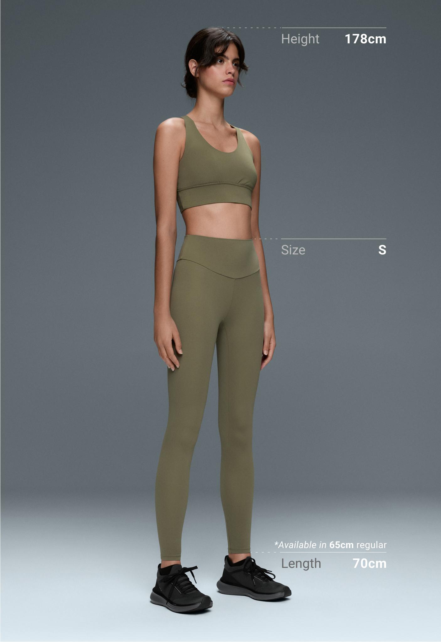 Comfortlux high-waisted ankle-length leggings - DARK KHAKI