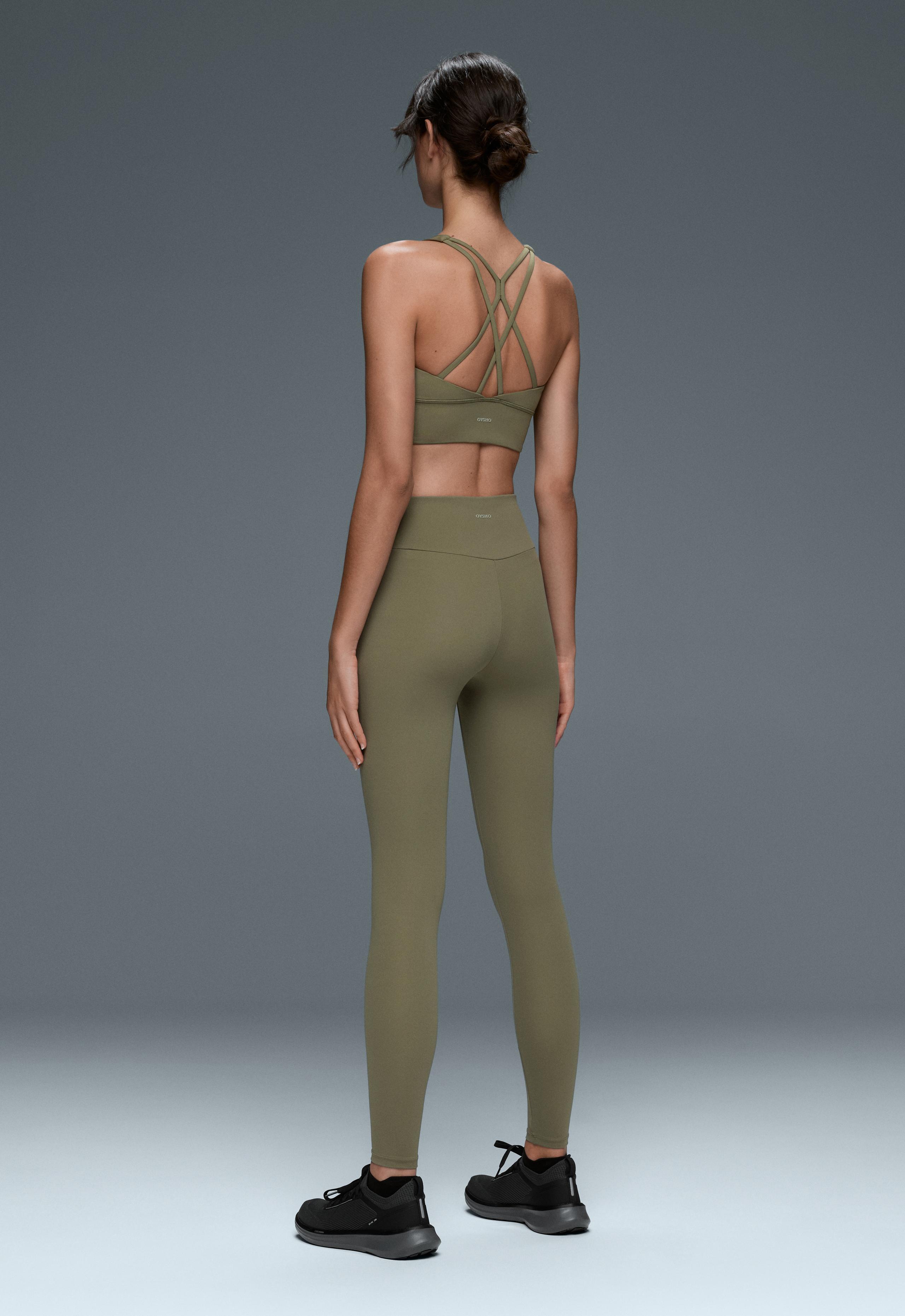 Comfortlux high-waisted ankle-length leggings - DARK KHAKI