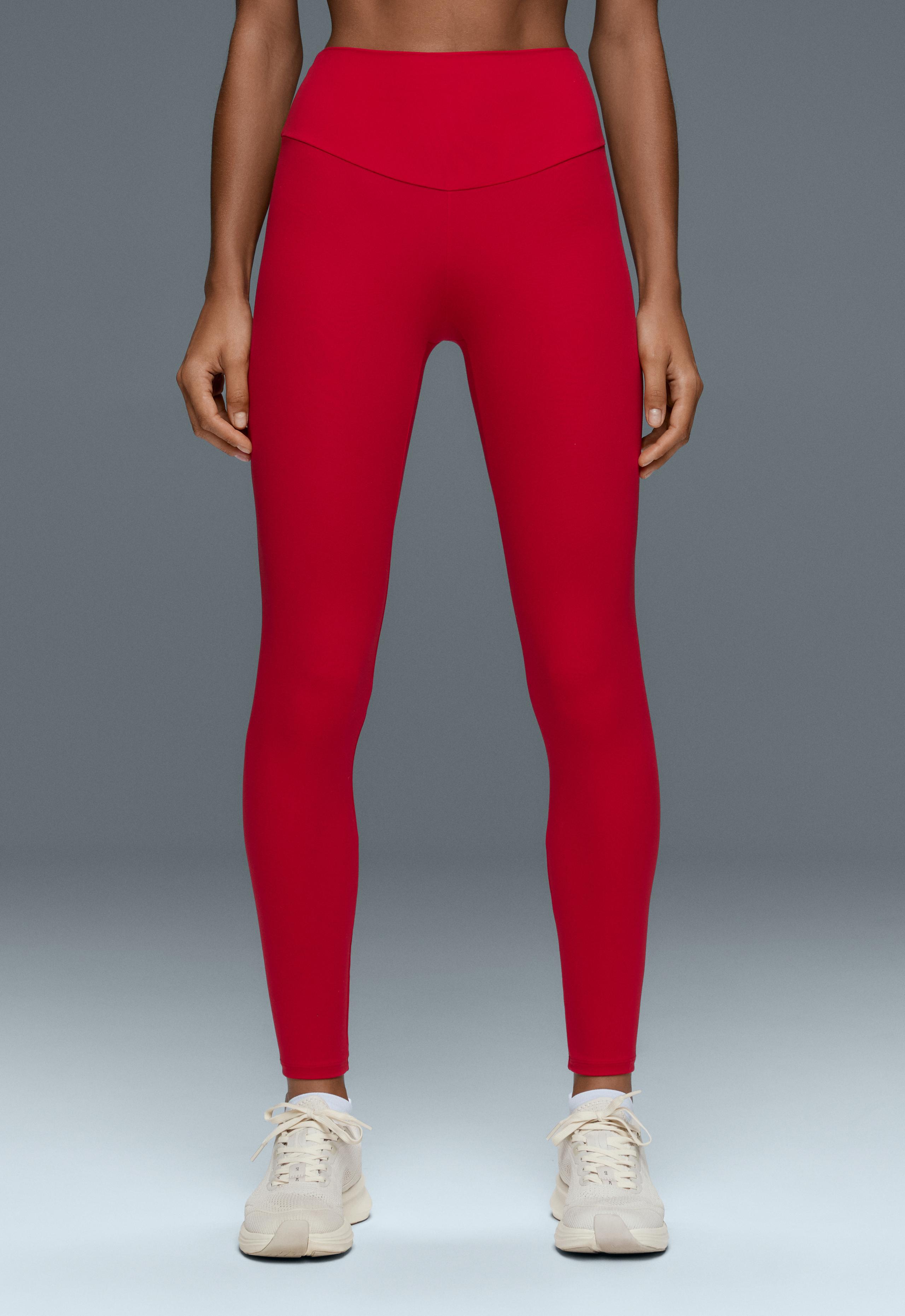 Comfortlux high-waisted ankle-length leggings - STRONG RED