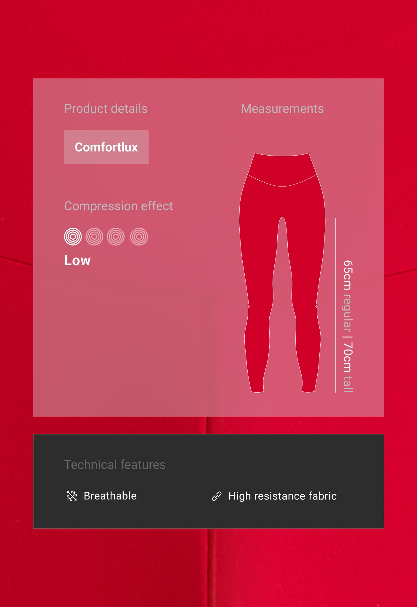 Comfortlux high-waisted ankle-length leggings - STRONG RED