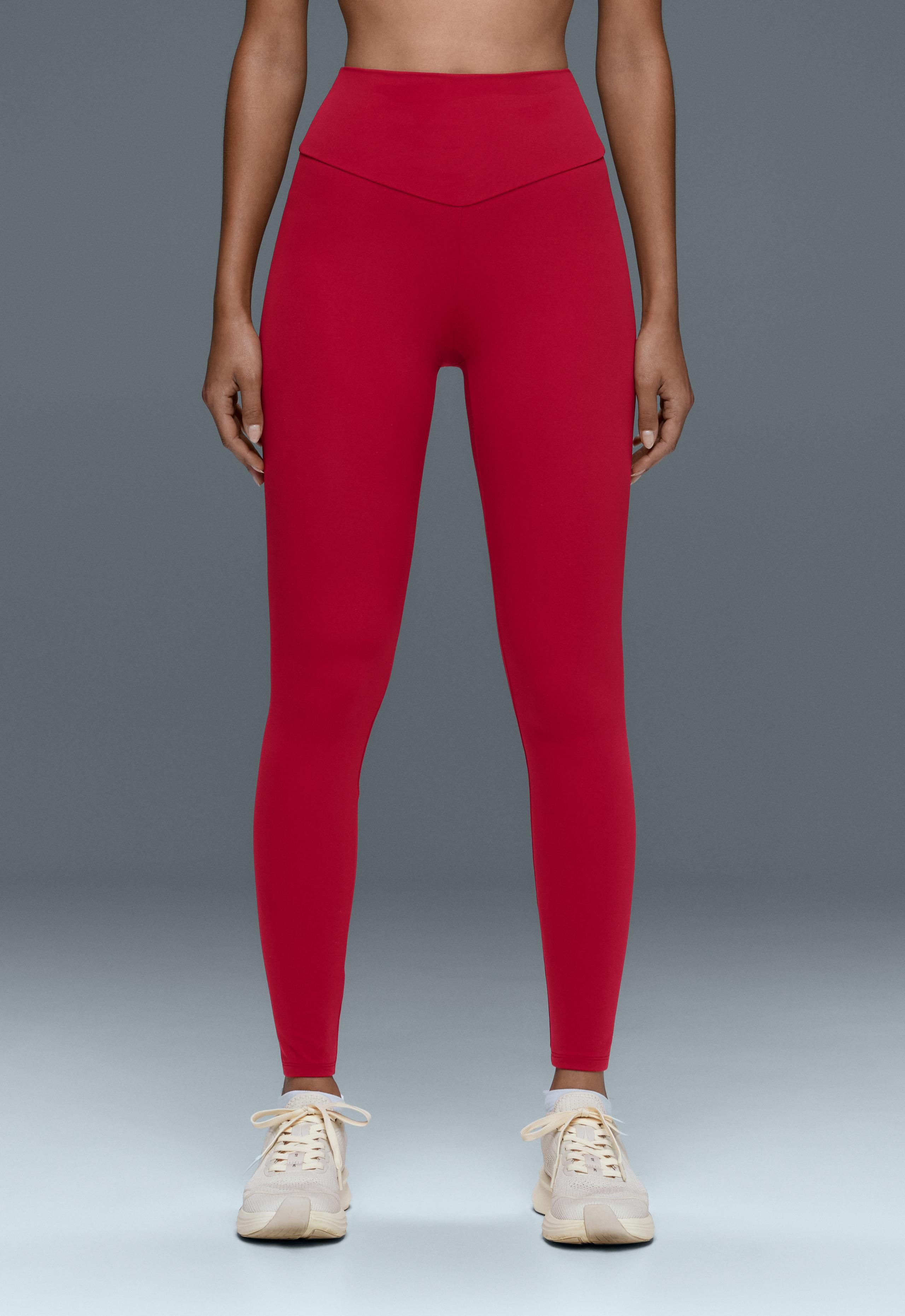 Comfortlux high-waisted ankle-length leggings - STRAWBERRY