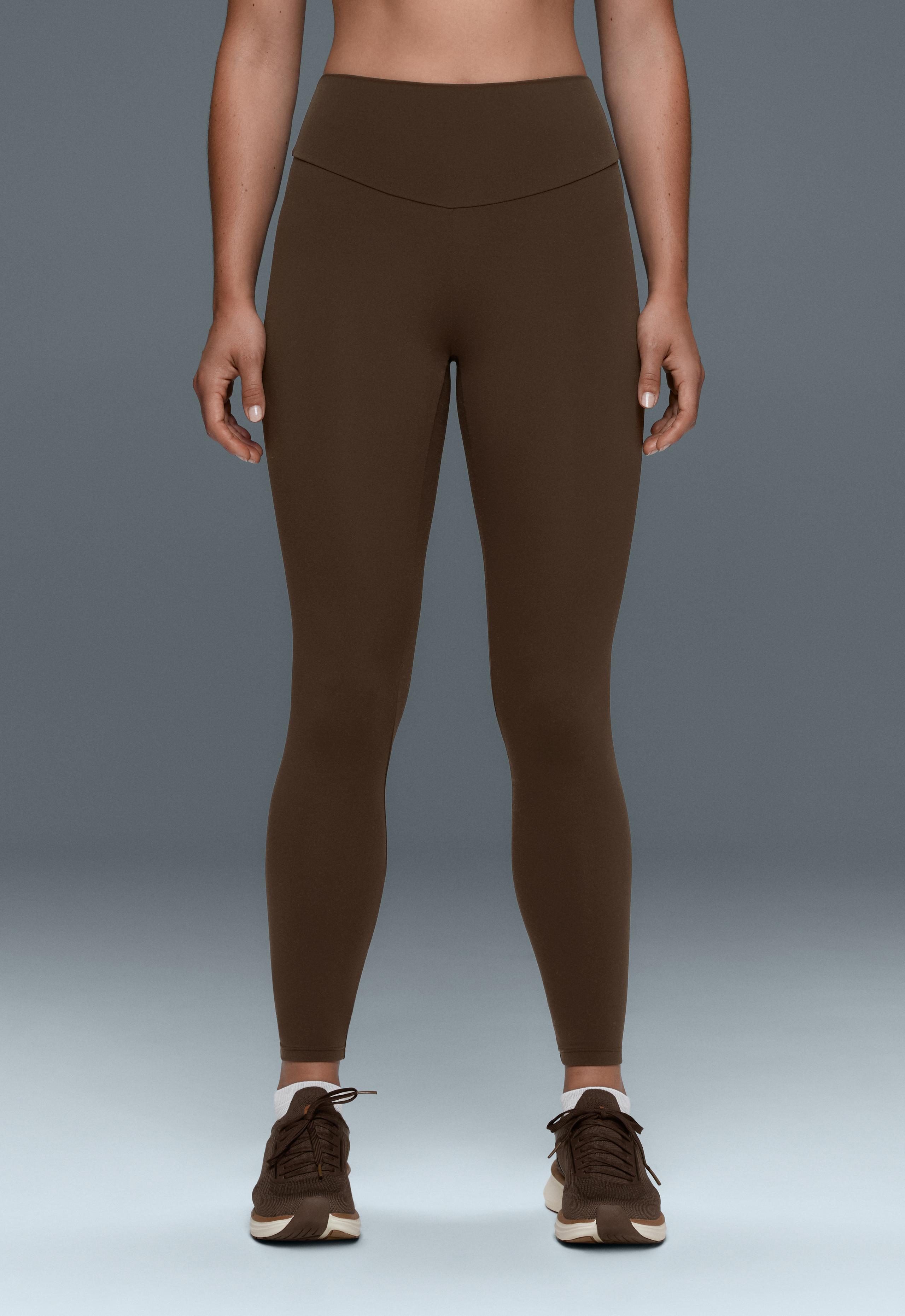 Comfortlux high-waisted ankle-length leggings - DARK BROWN