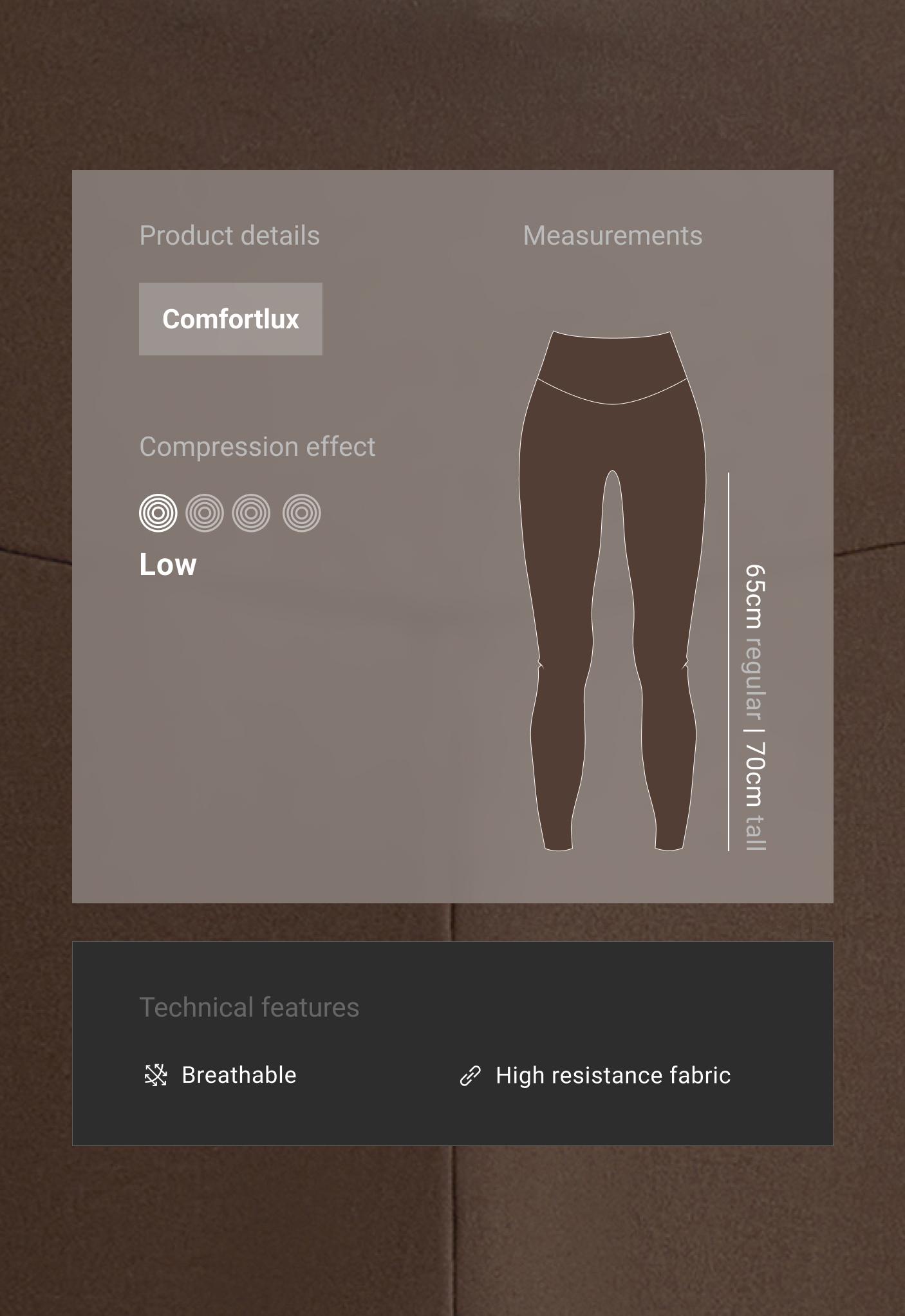 Comfortlux high-waisted ankle-length leggings - DARK BROWN