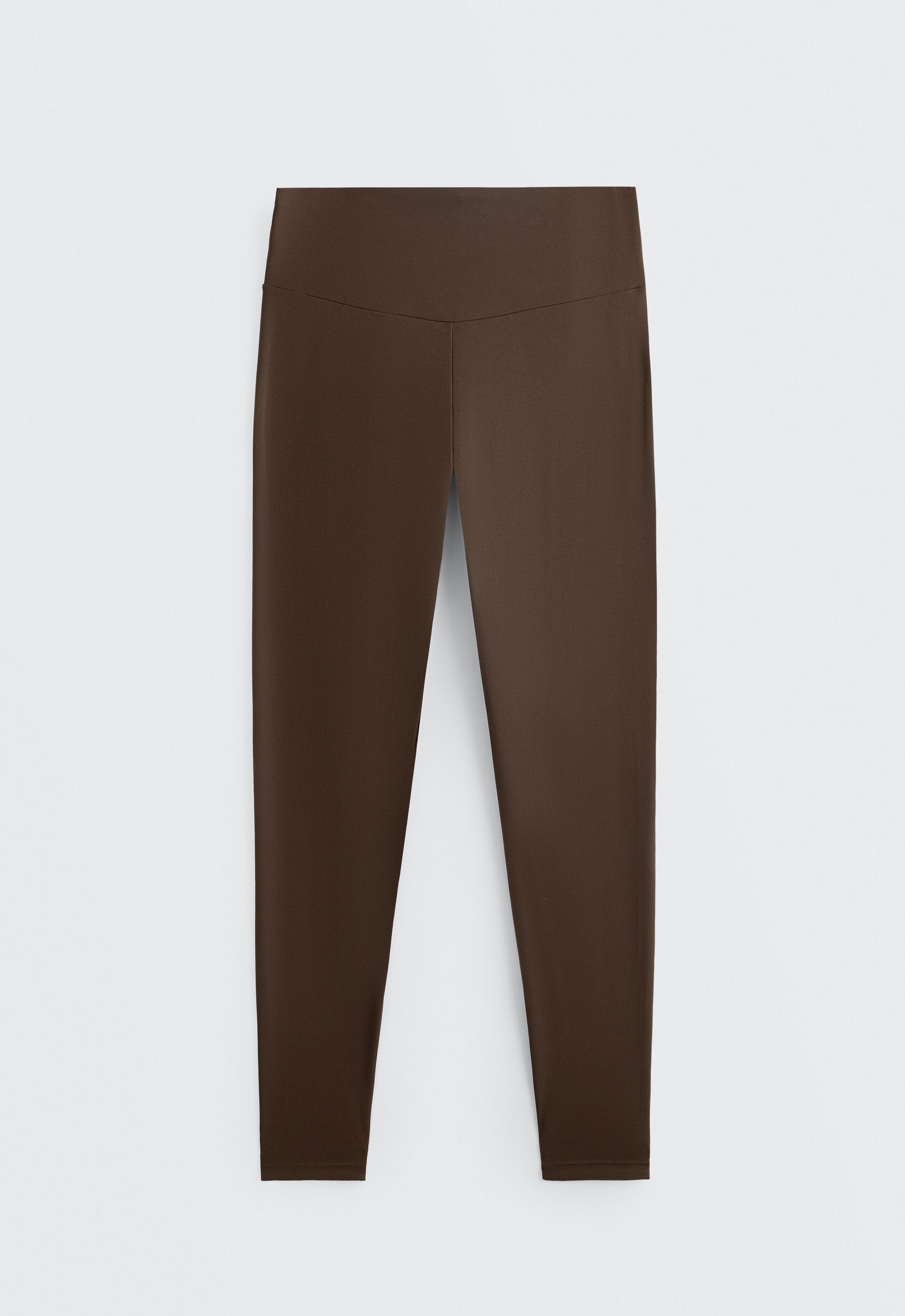 Comfortlux high-waisted ankle-length leggings - DARK BROWN