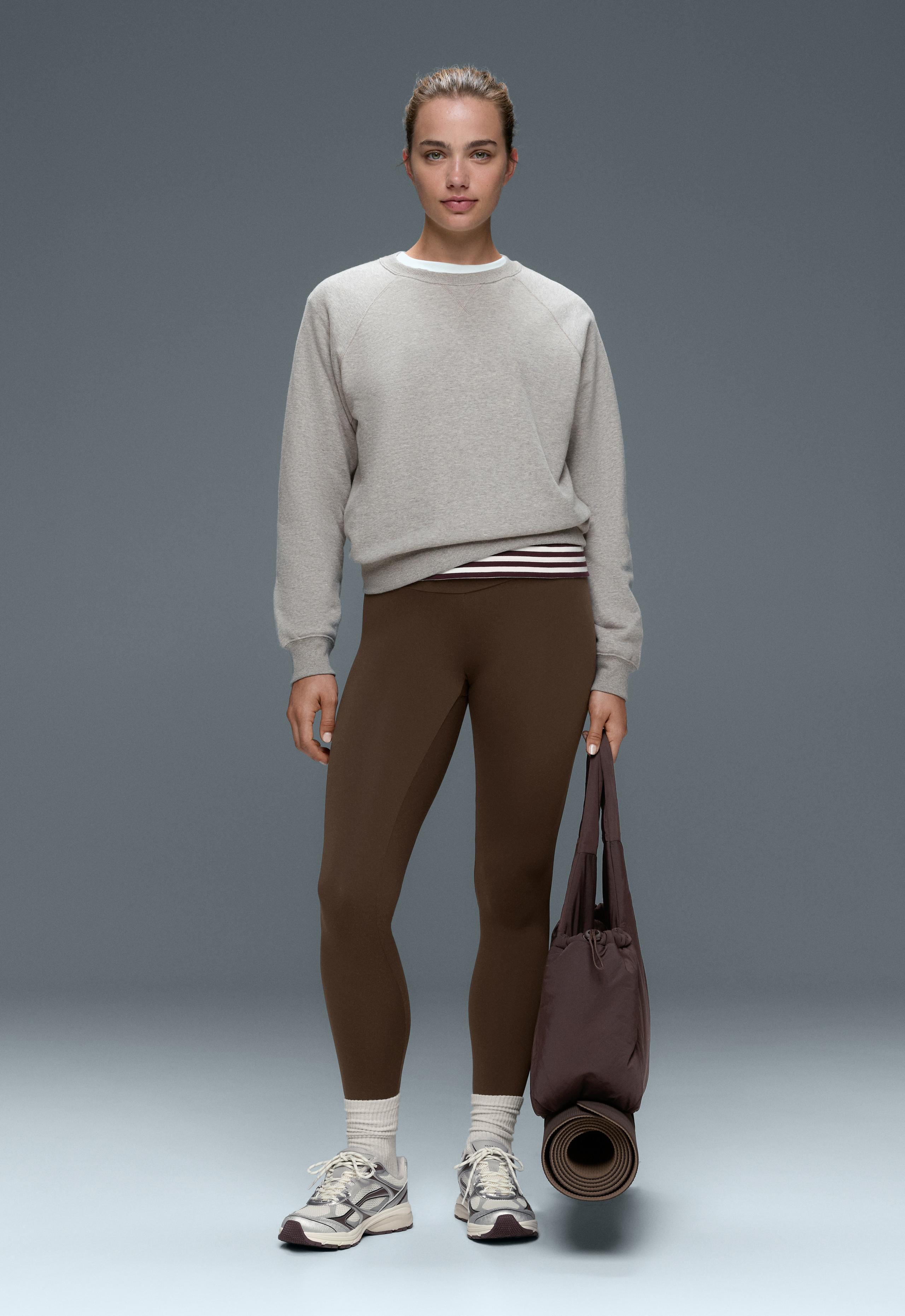Comfortlux high-waisted ankle-length leggings - DARK BROWN