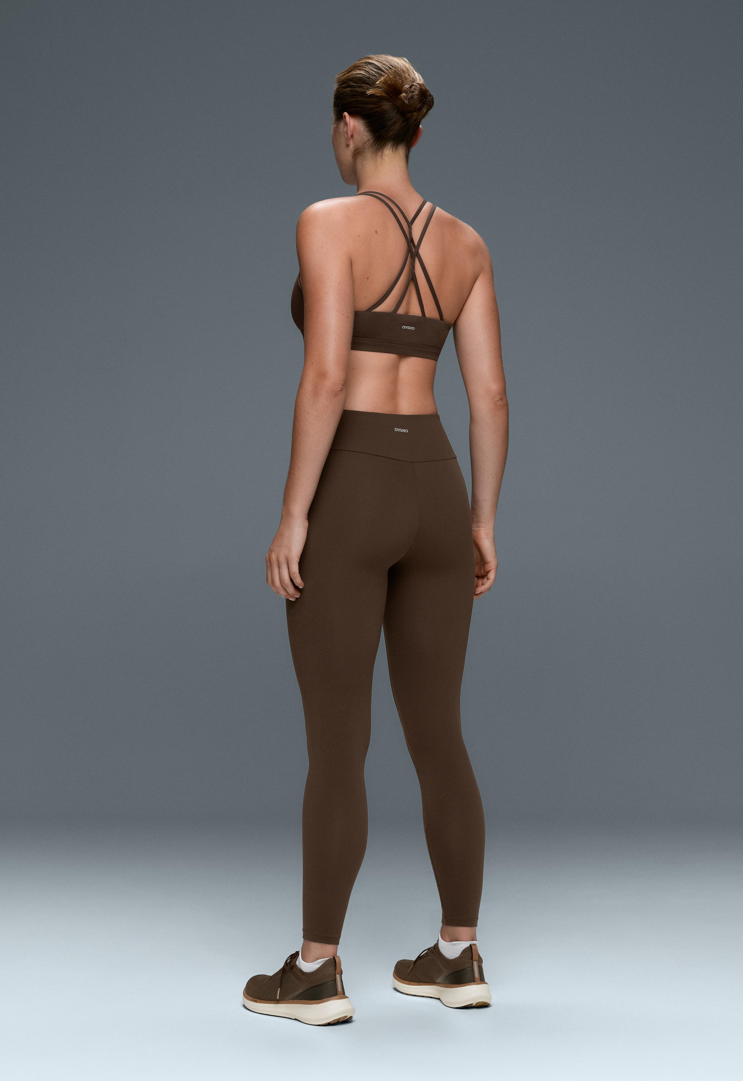 Comfortlux high-waisted ankle-length leggings - DARK BROWN