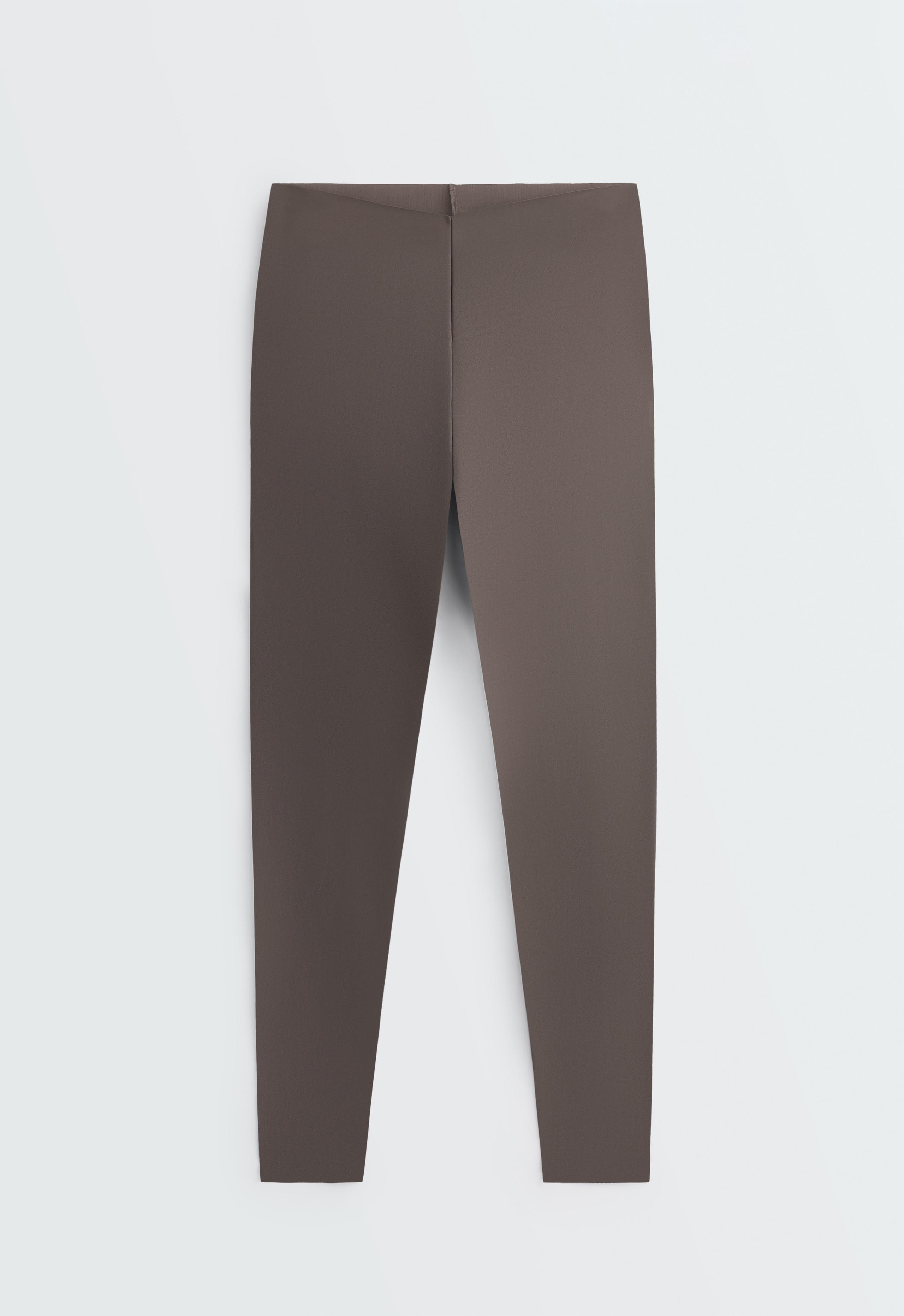 V-cut Light Touch 65cm high-rise ankle-length leggings - BROWN-KHAKI