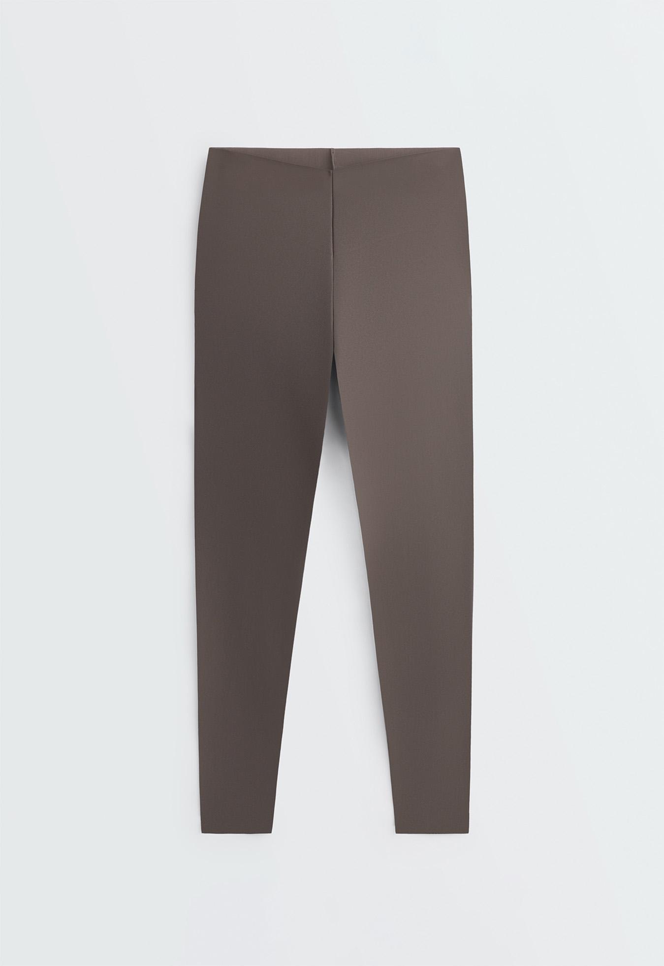 V-cut Light Touch 65cm high-rise ankle-length leggings - BROWN-KHAKI