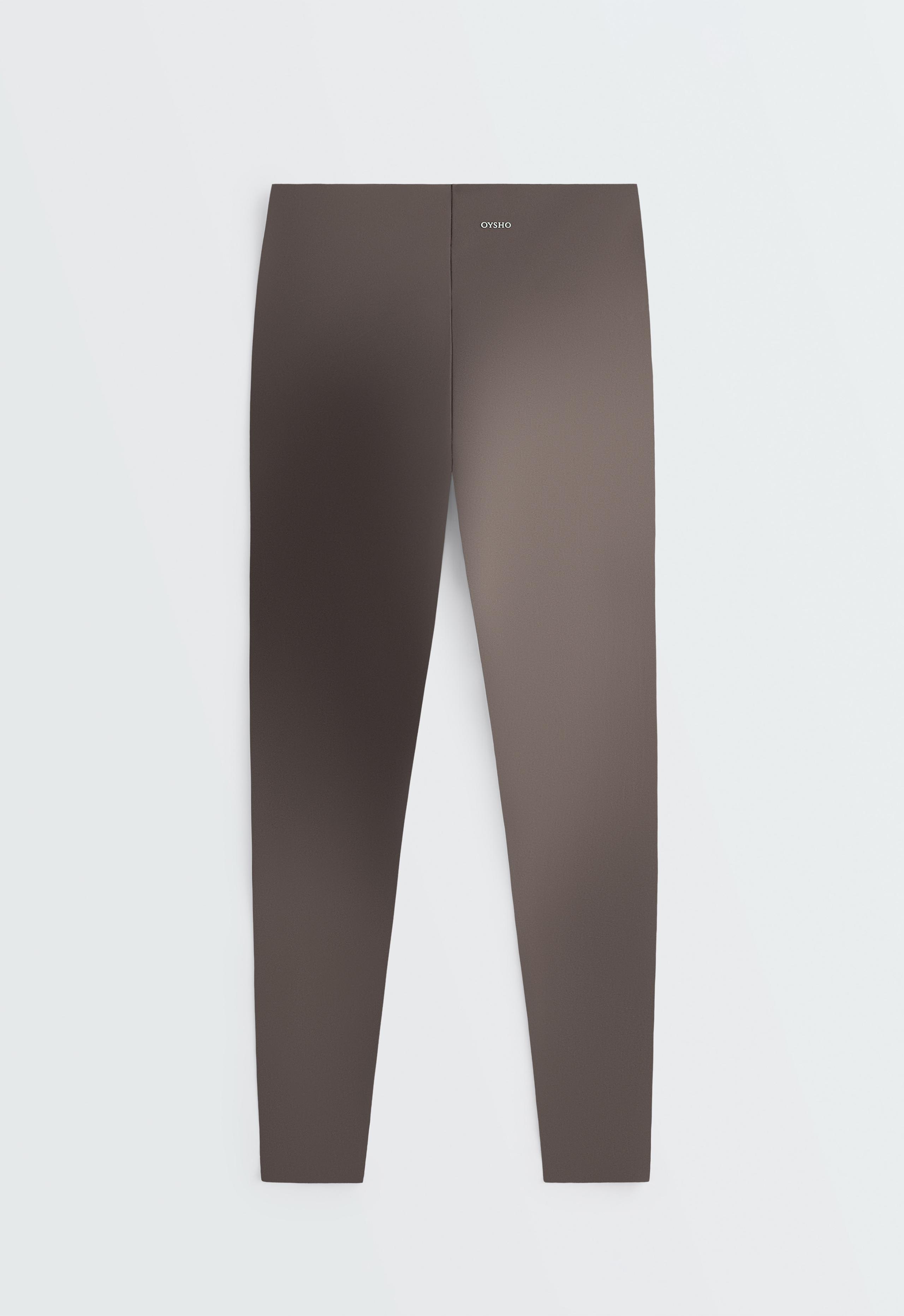 V-cut Light Touch 65cm high-rise ankle-length leggings - BROWN-KHAKI