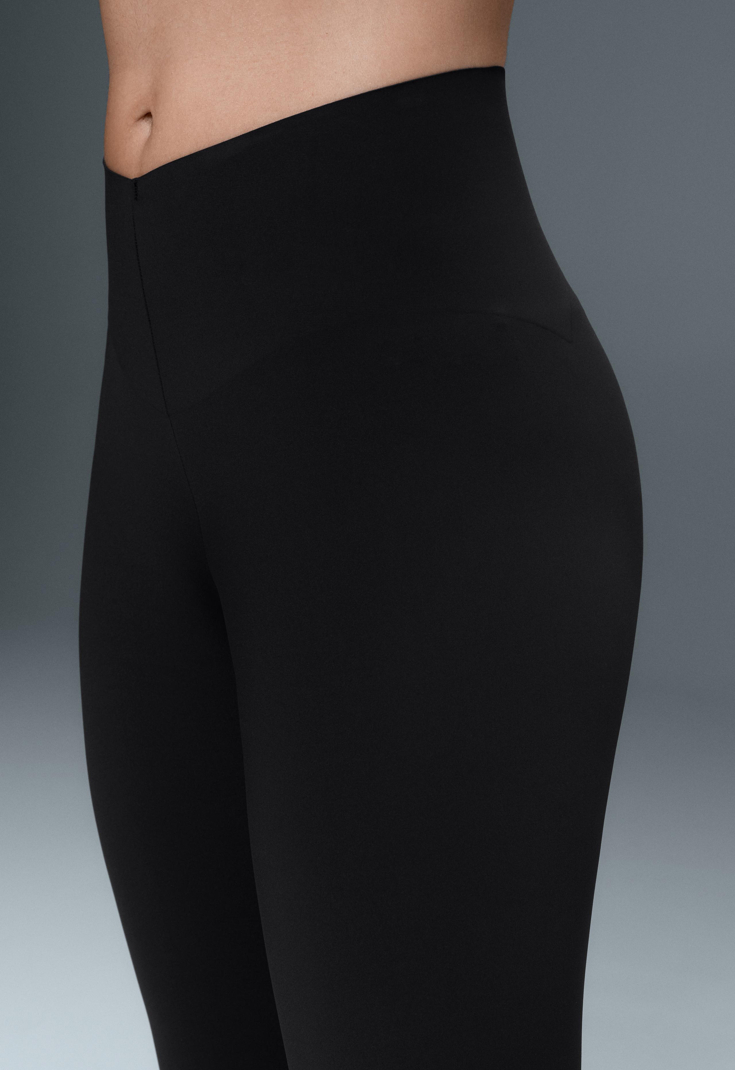 V-cut Light Touch 65cm high-rise ankle-length leggings - BLACK