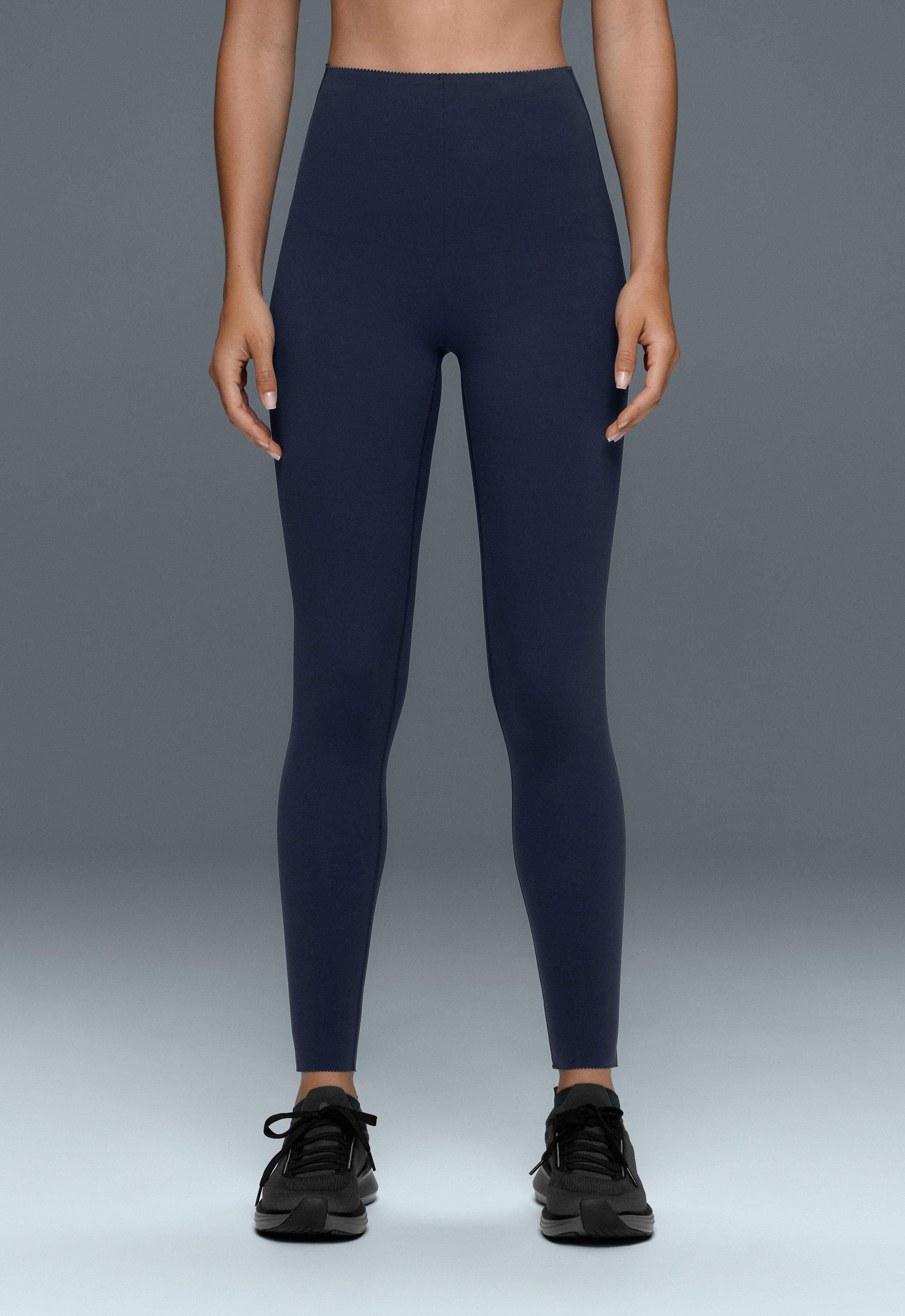 Compressive high-rise core-control ankle-length leggings - NAVY BLUE