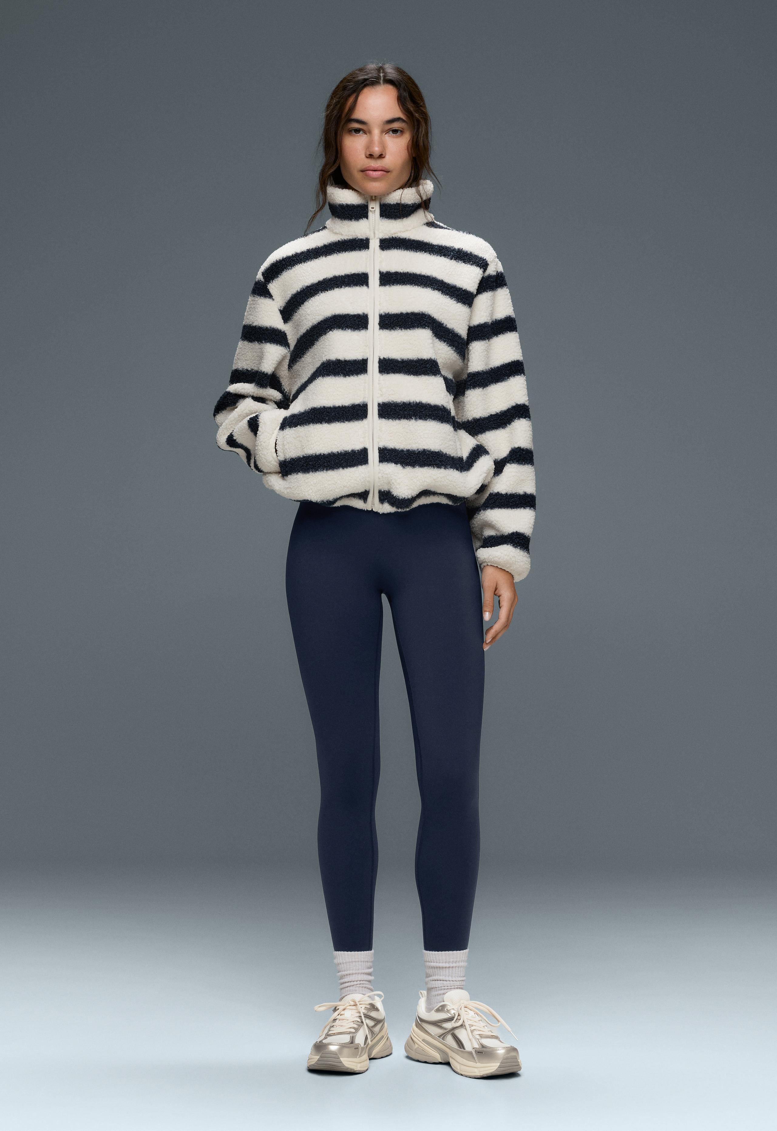 Compressive high-rise core-control ankle-length leggings - NAVY BLUE