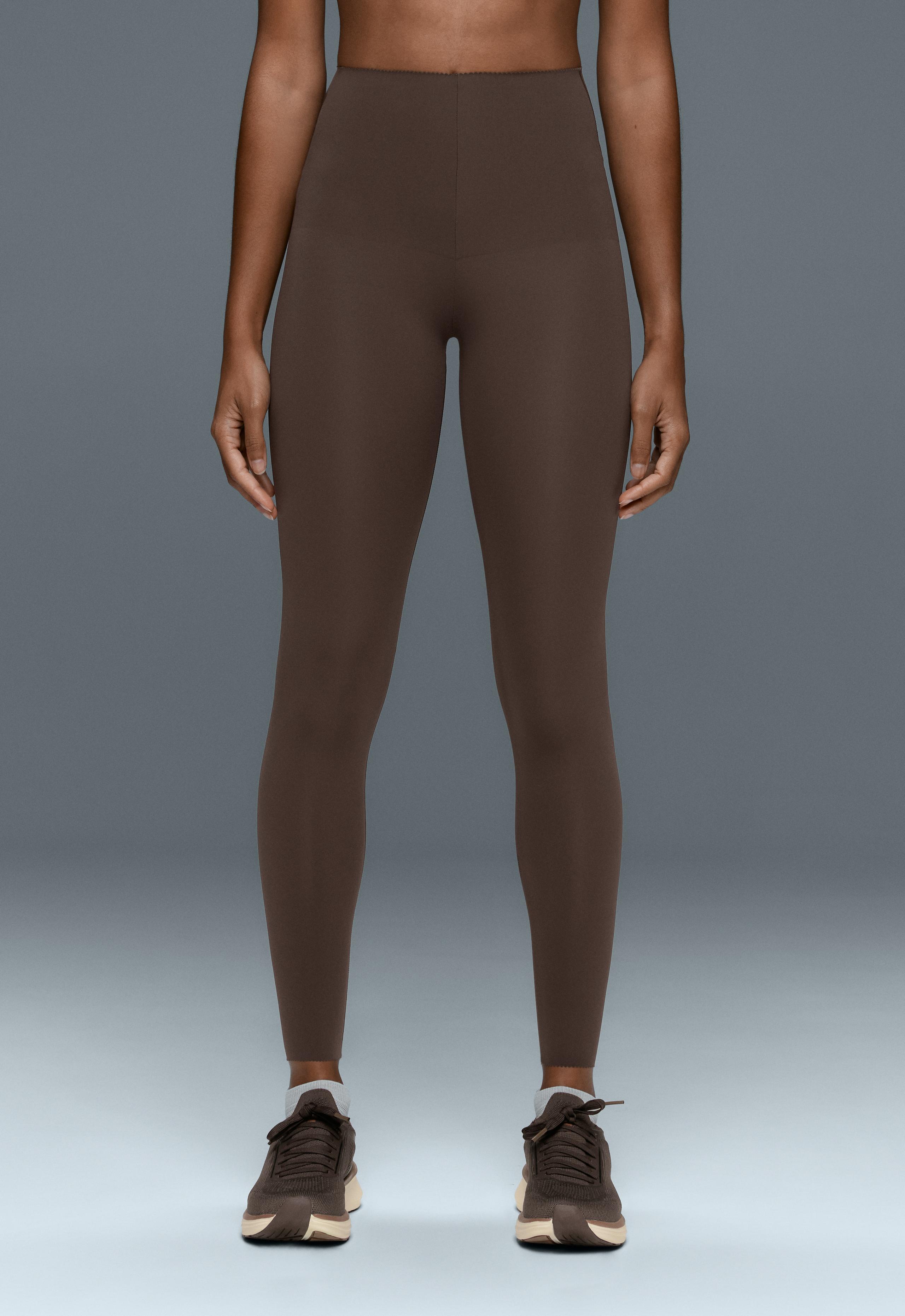 Compressive high-rise core-control ankle-length leggings - BROWN (753)