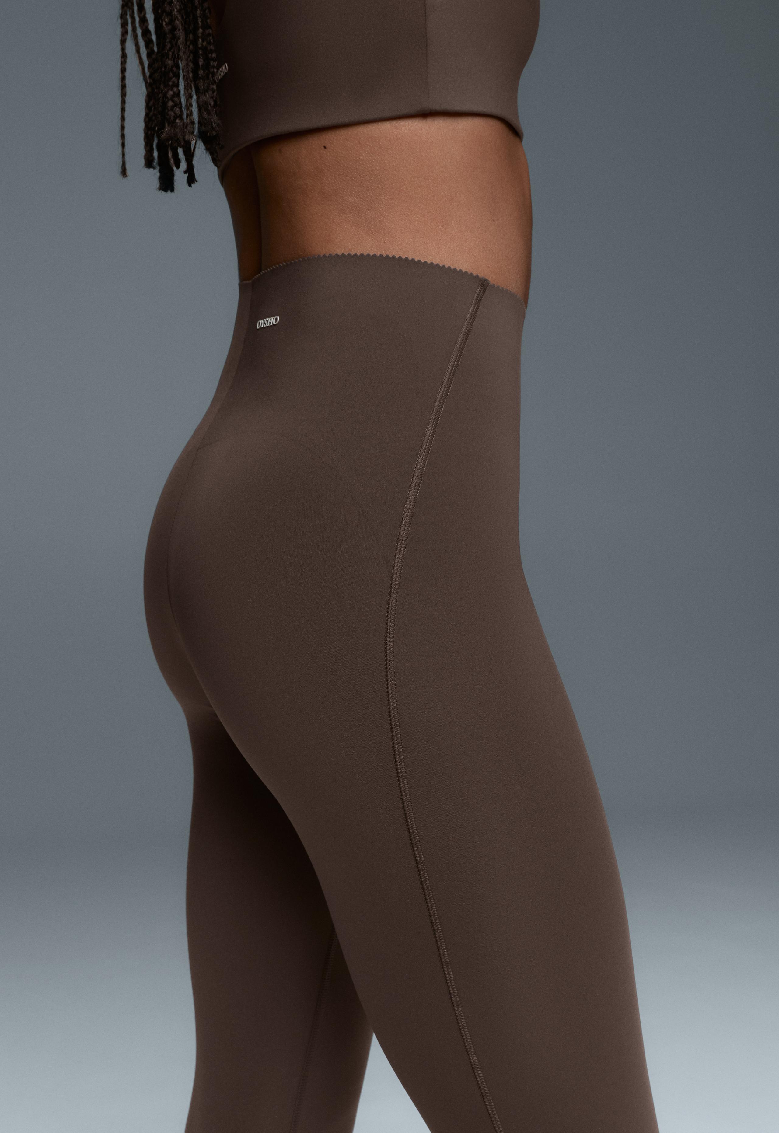 Compressive high-rise core-control ankle-length leggings - BROWN (753)