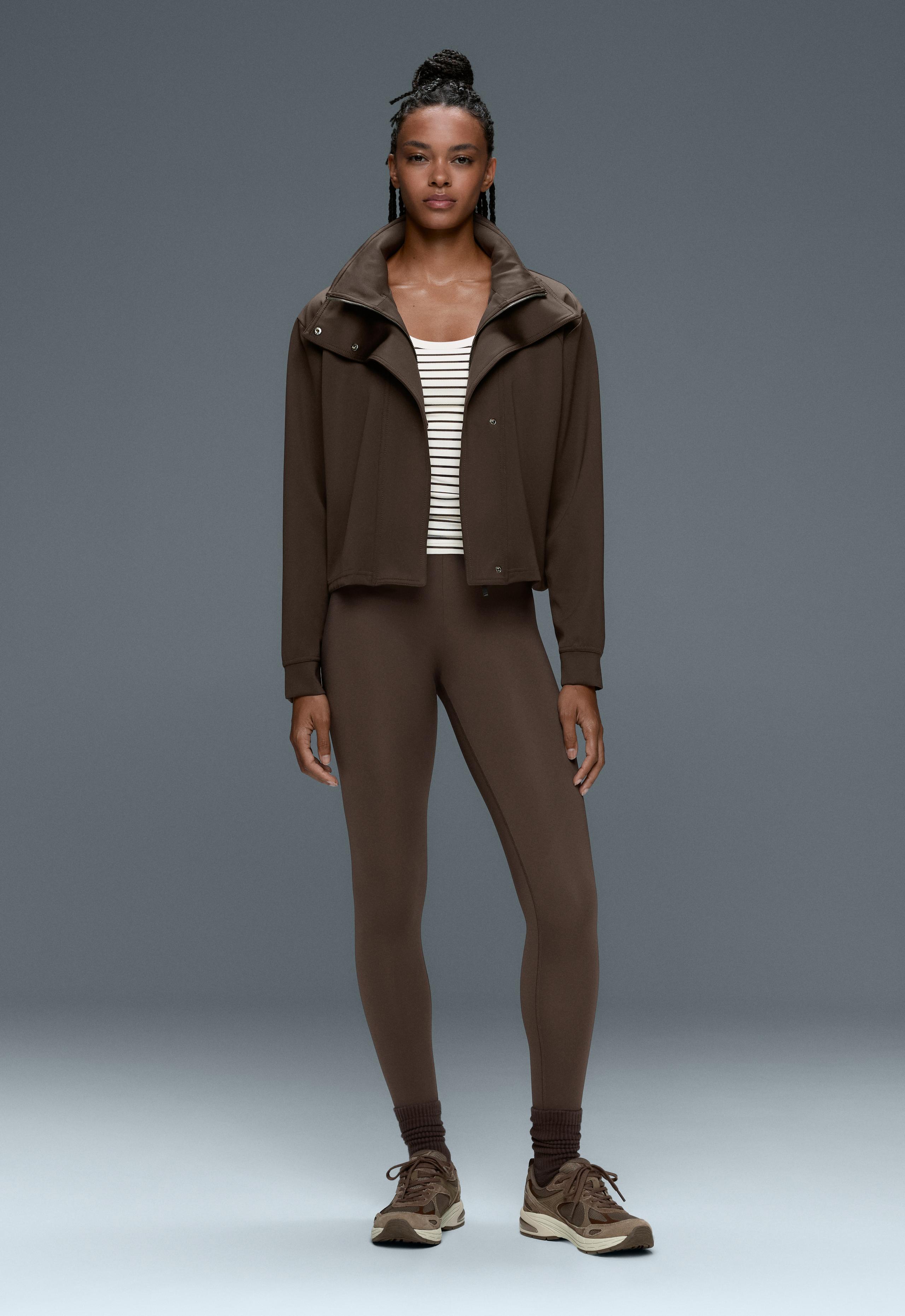 Compressive high-rise core-control ankle-length leggings - BROWN (753)