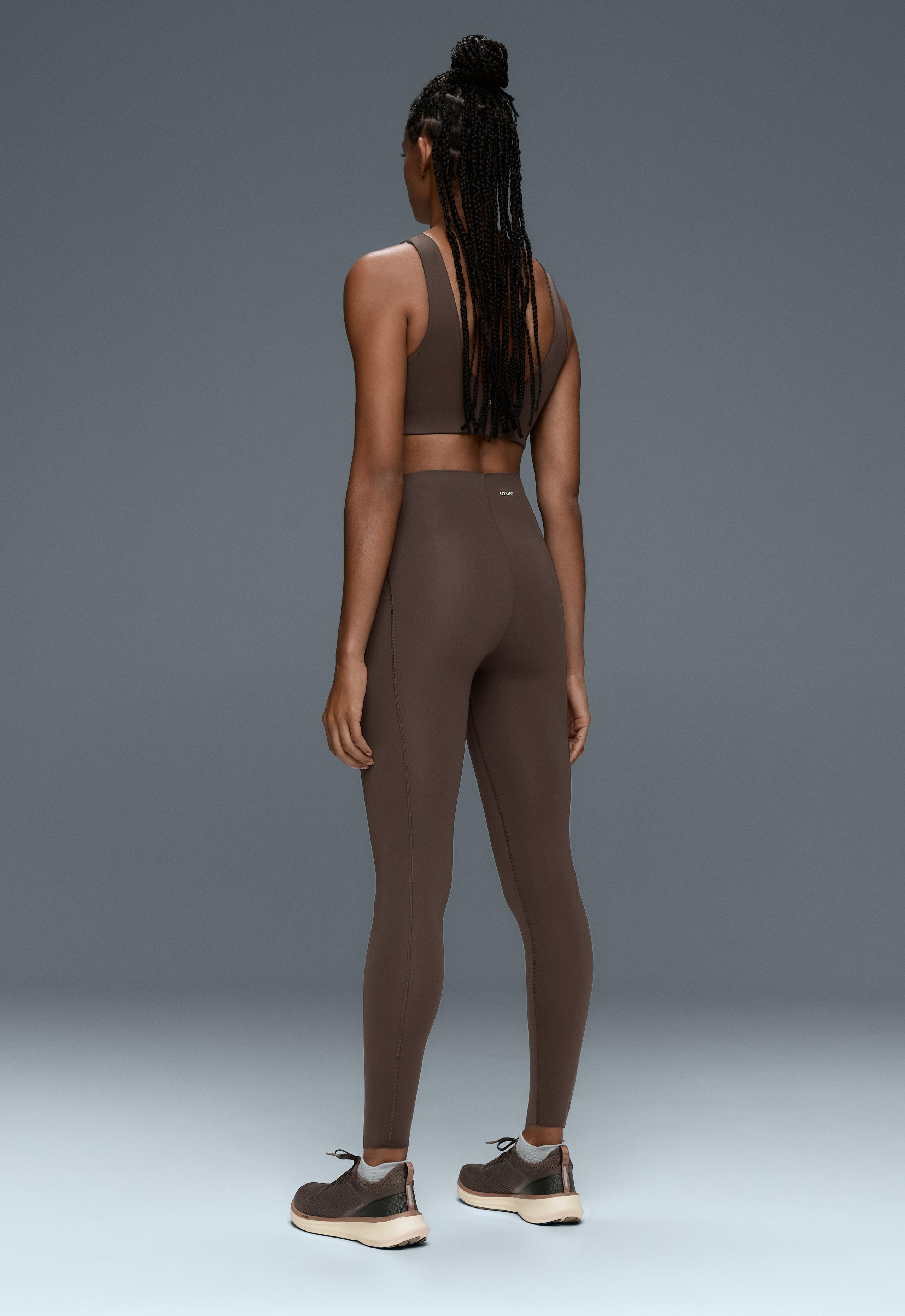 Compressive high-rise core-control ankle-length leggings - BROWN (753)