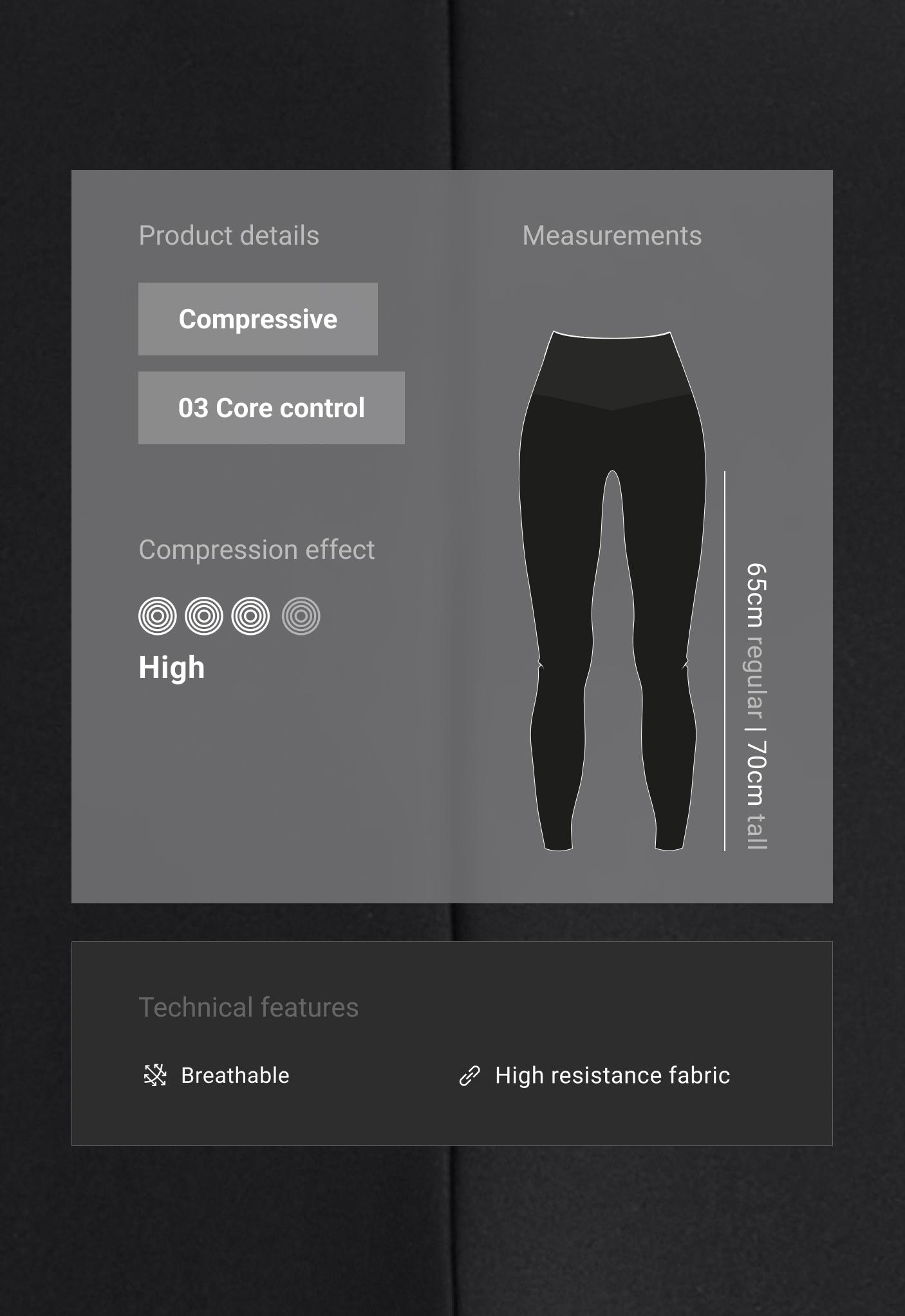 Compressive high-rise core-control ankle-length leggings - BLACK