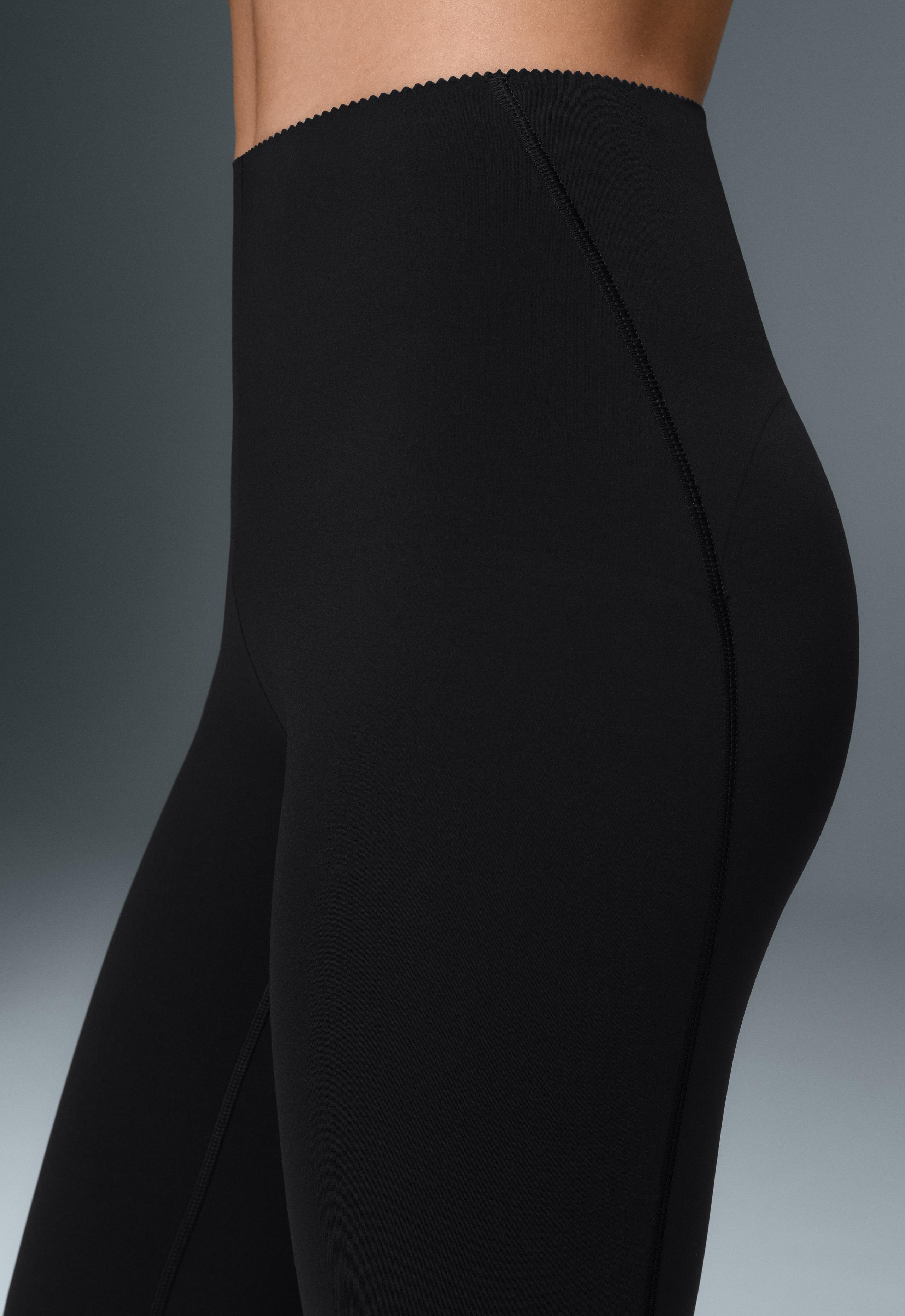 Compressive high-rise core-control ankle-length leggings - BLACK