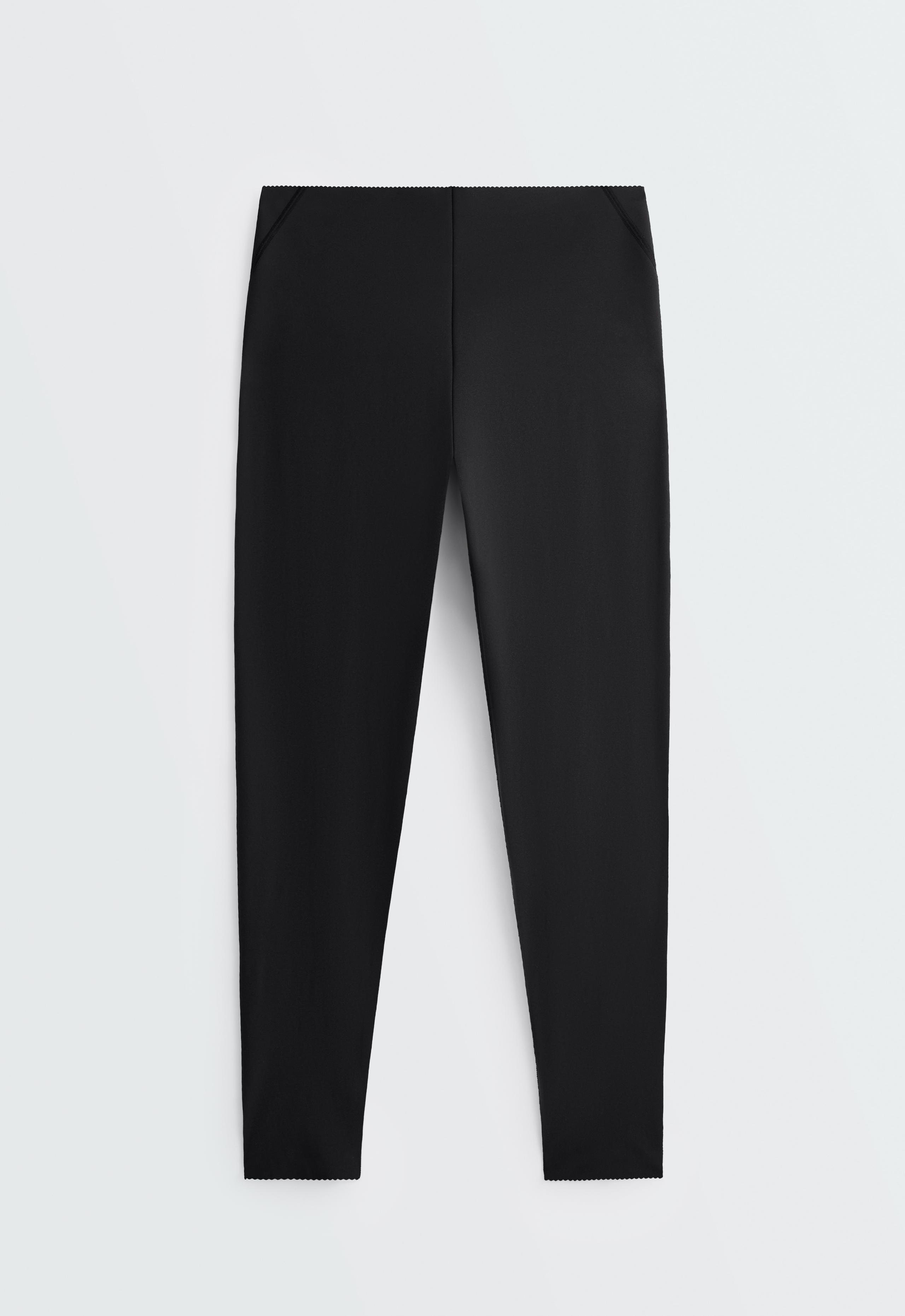 Compressive high-rise core-control ankle-length leggings - BLACK