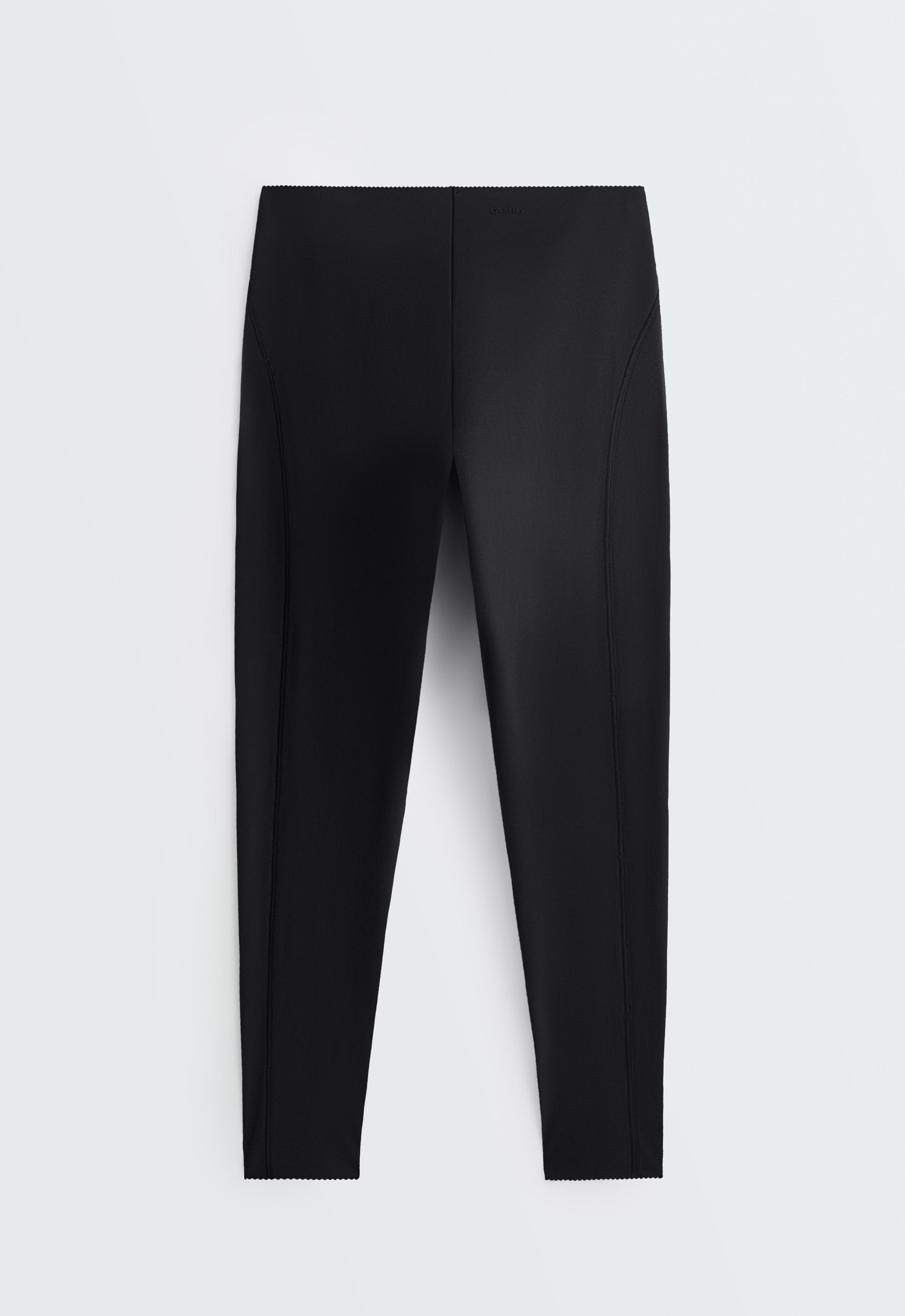 Compressive high-rise core-control ankle-length leggings - BLACK